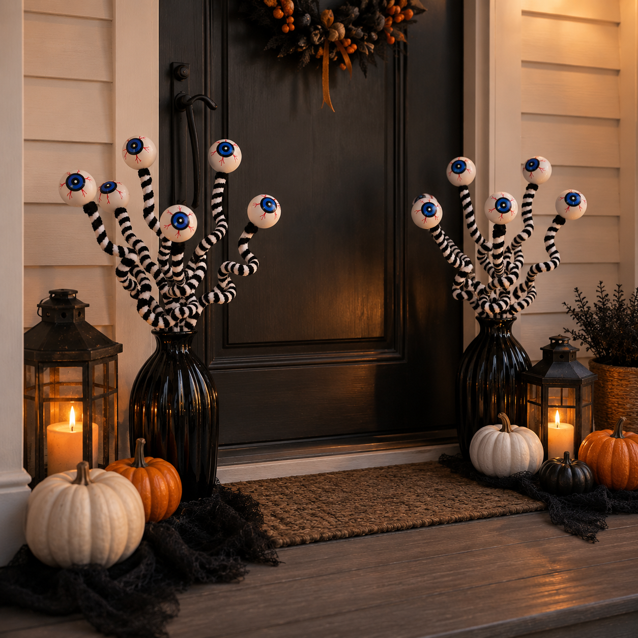 6 Pcs Halloween Bendable Eyeball Branch Stems