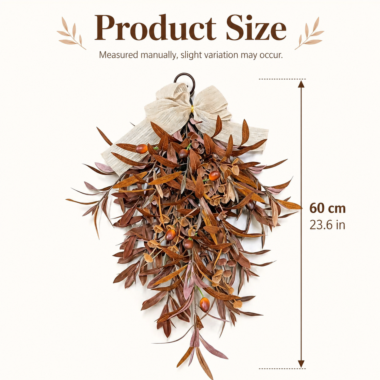 24-inch Fall Olive Leaf Door Wreath