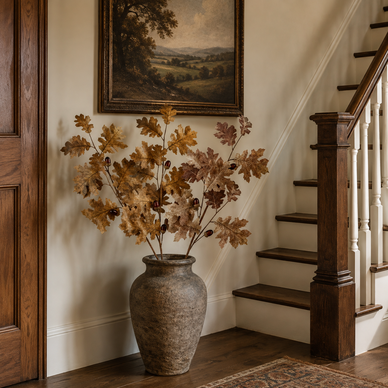 37.8-Inch Artificial Oak Leaf & Acorn Branch