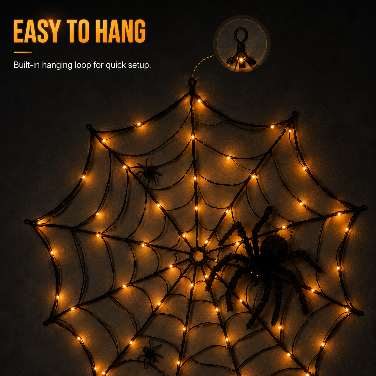 47.2" Lighted Halloween Spider Web