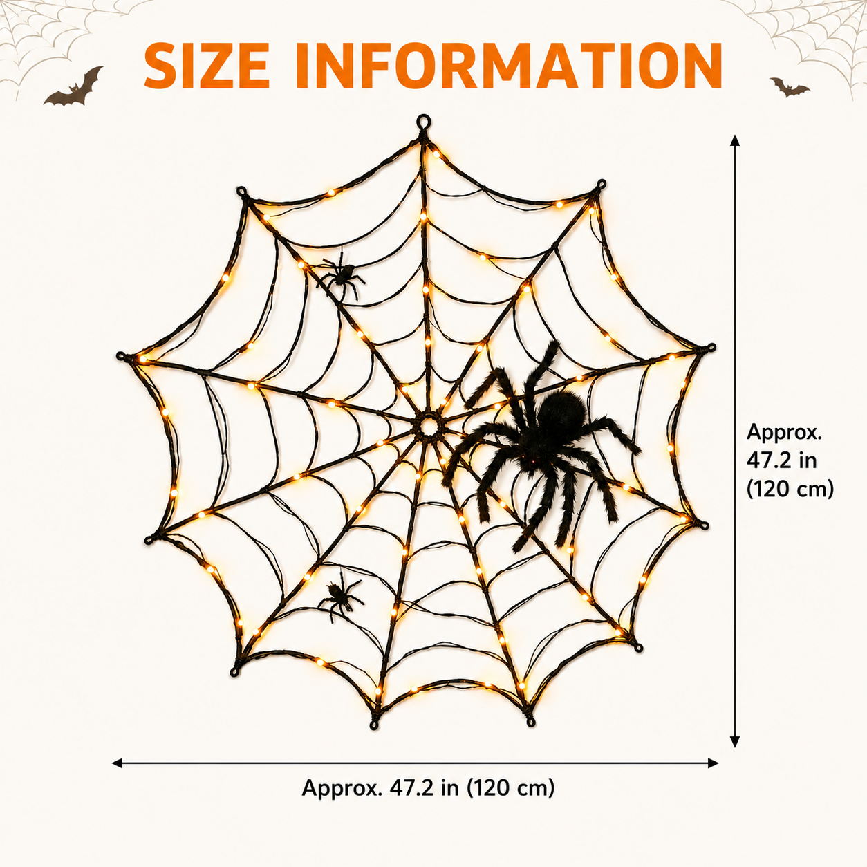 47.2" Lighted Halloween Spider Web