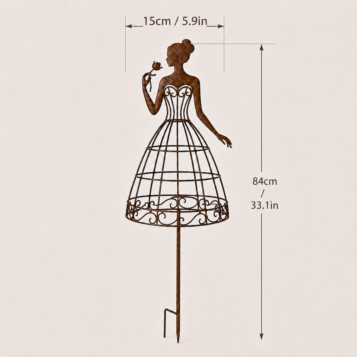 Vintage Lady Garden Trellis Stake