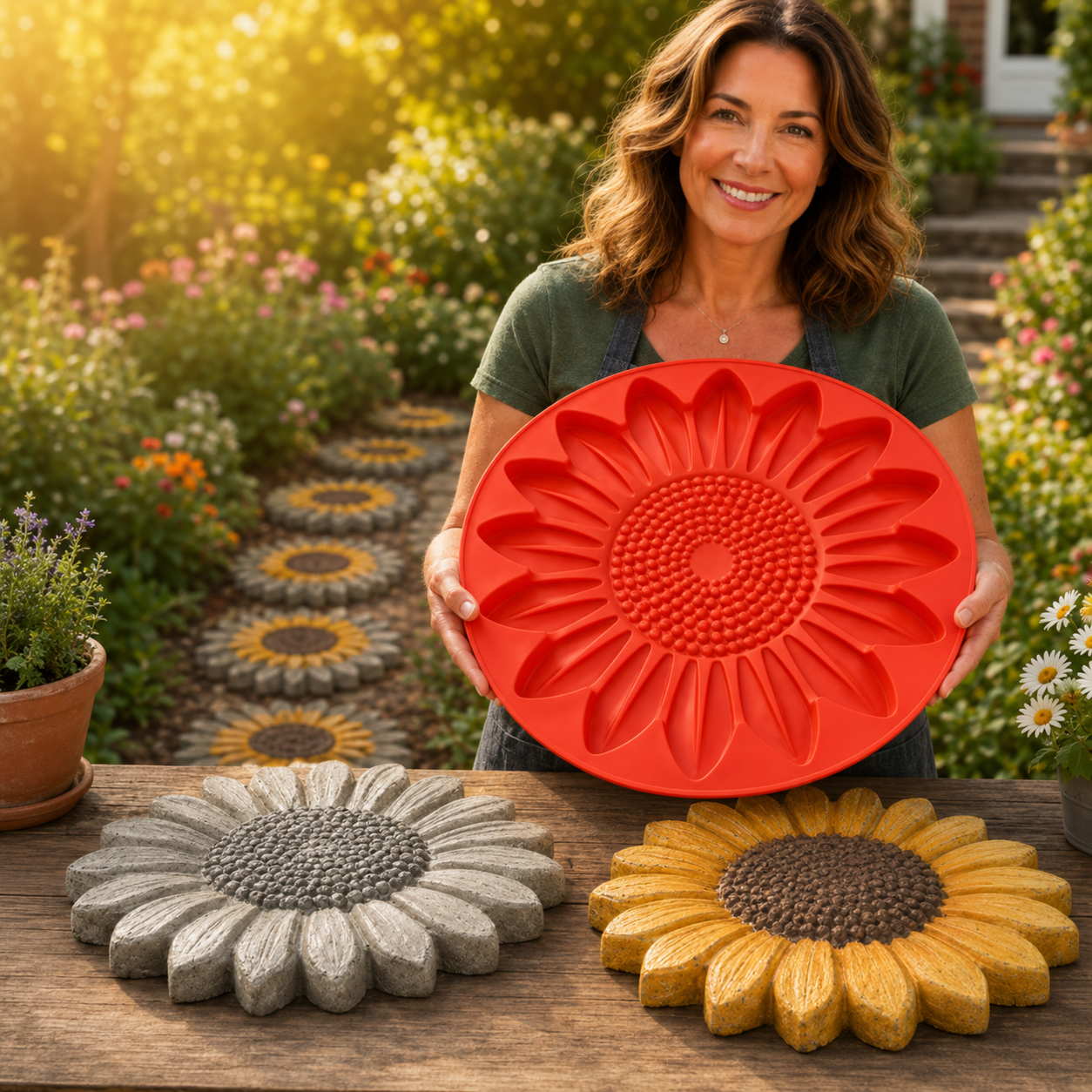 Reusable Mushroom Stepping Stone Mold for Concrete