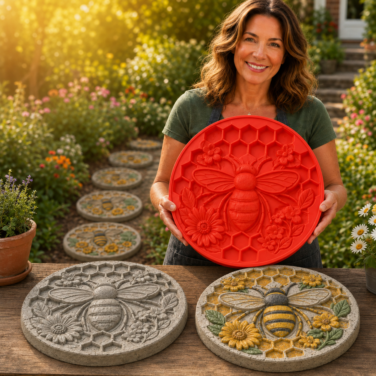 Reusable Mushroom Stepping Stone Mold for Concrete
