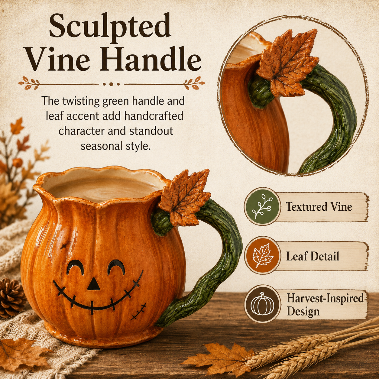 Jack O Lantern Pumpkin Mug