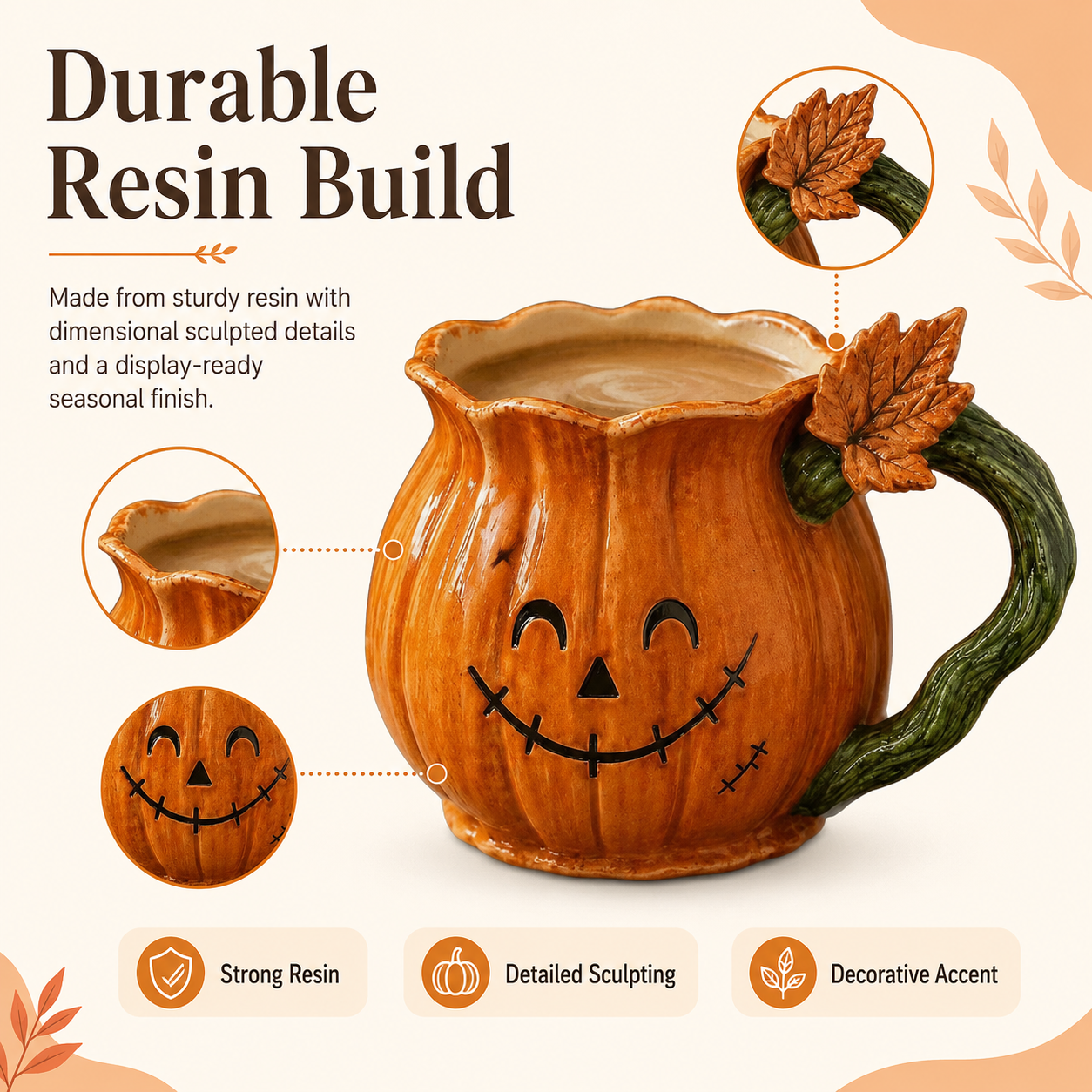 Jack O Lantern Pumpkin Mug
