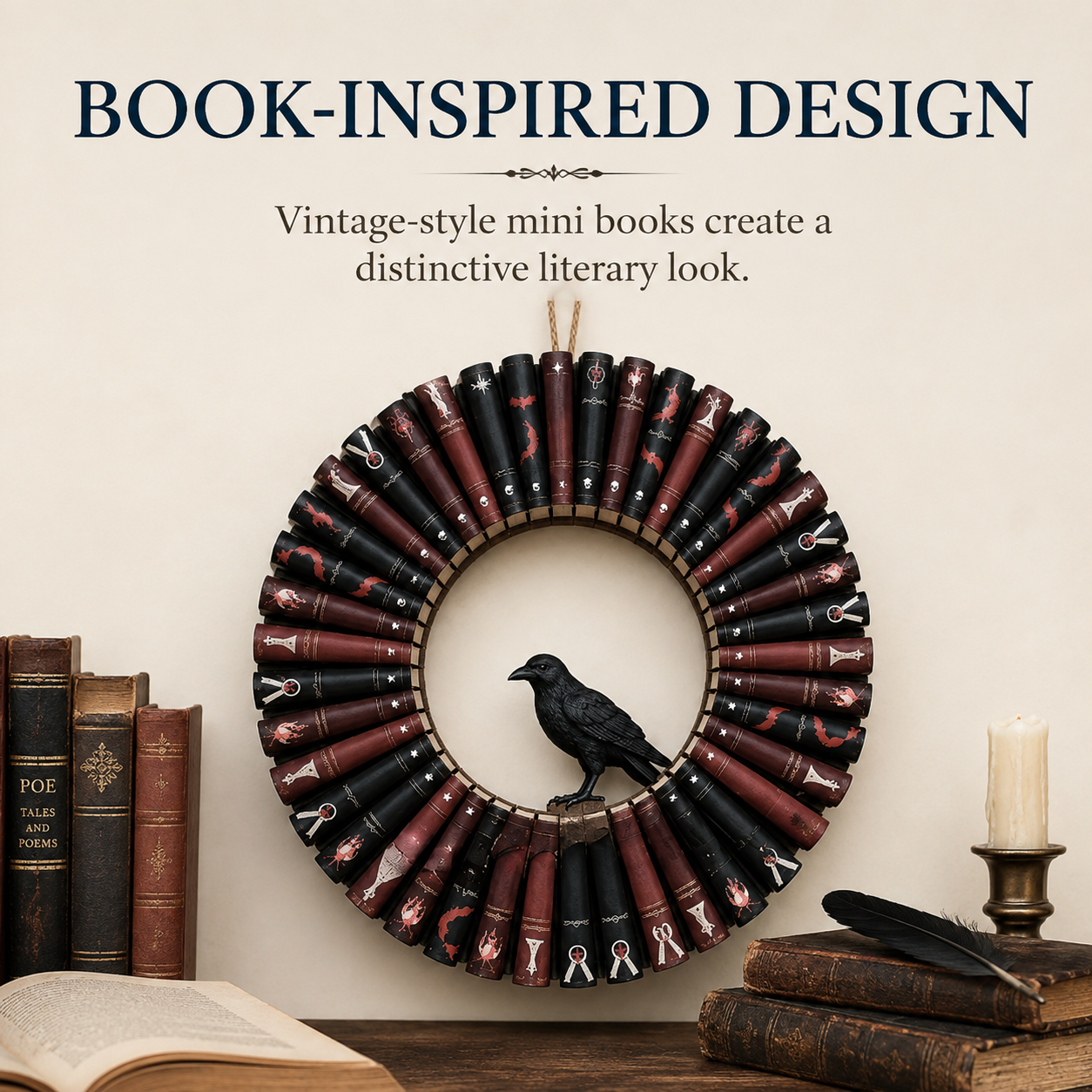 DIY Gothic Raven Book Wreath Craft Kit