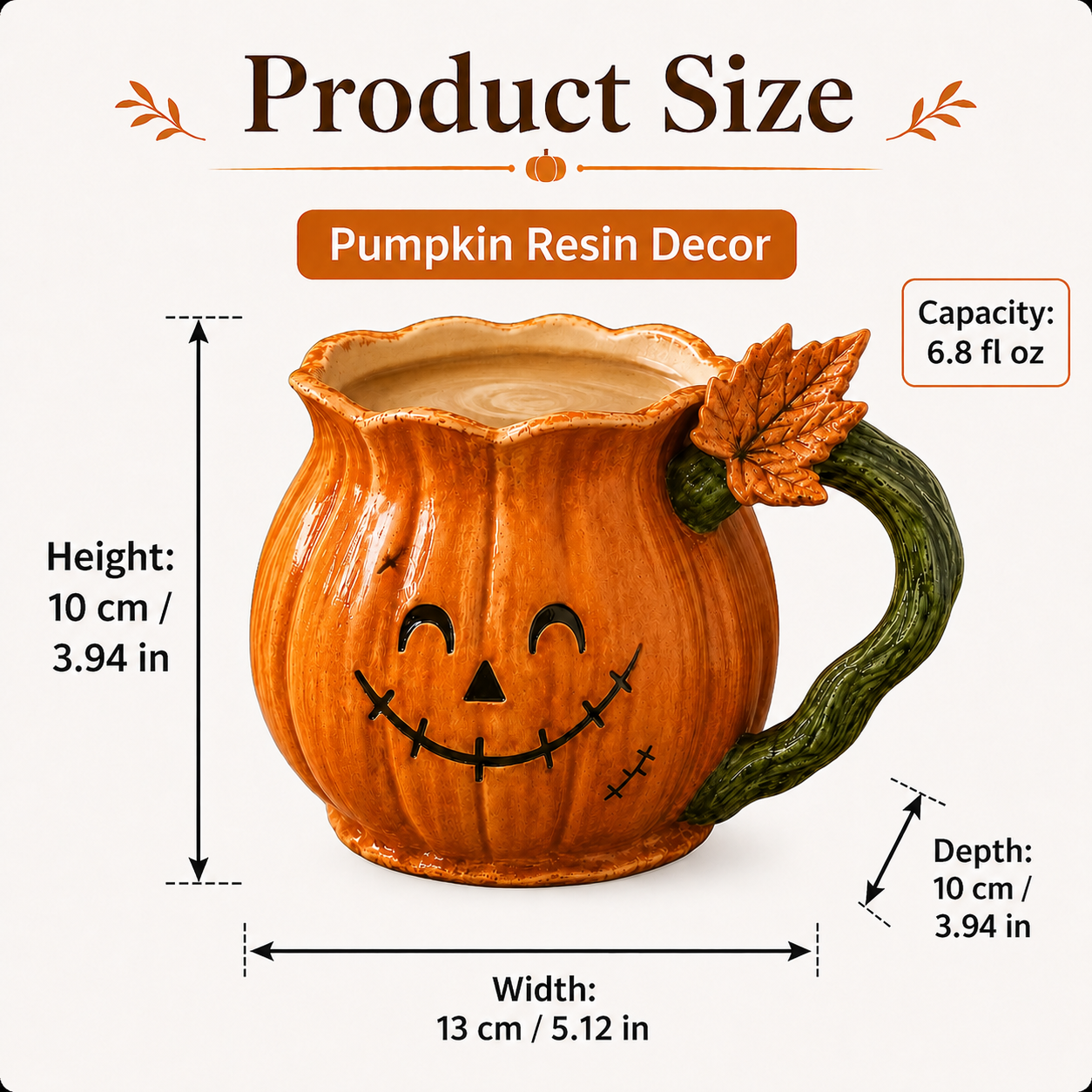 Halloween Pumpkin Cup (with stainless steel liner)