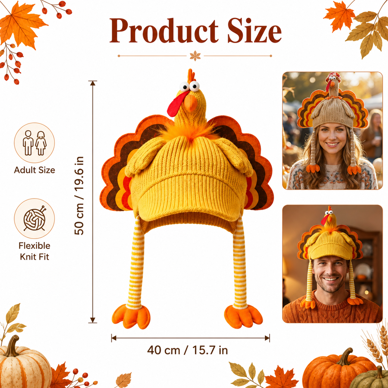 Fun Harvest Festival Knitted Hat