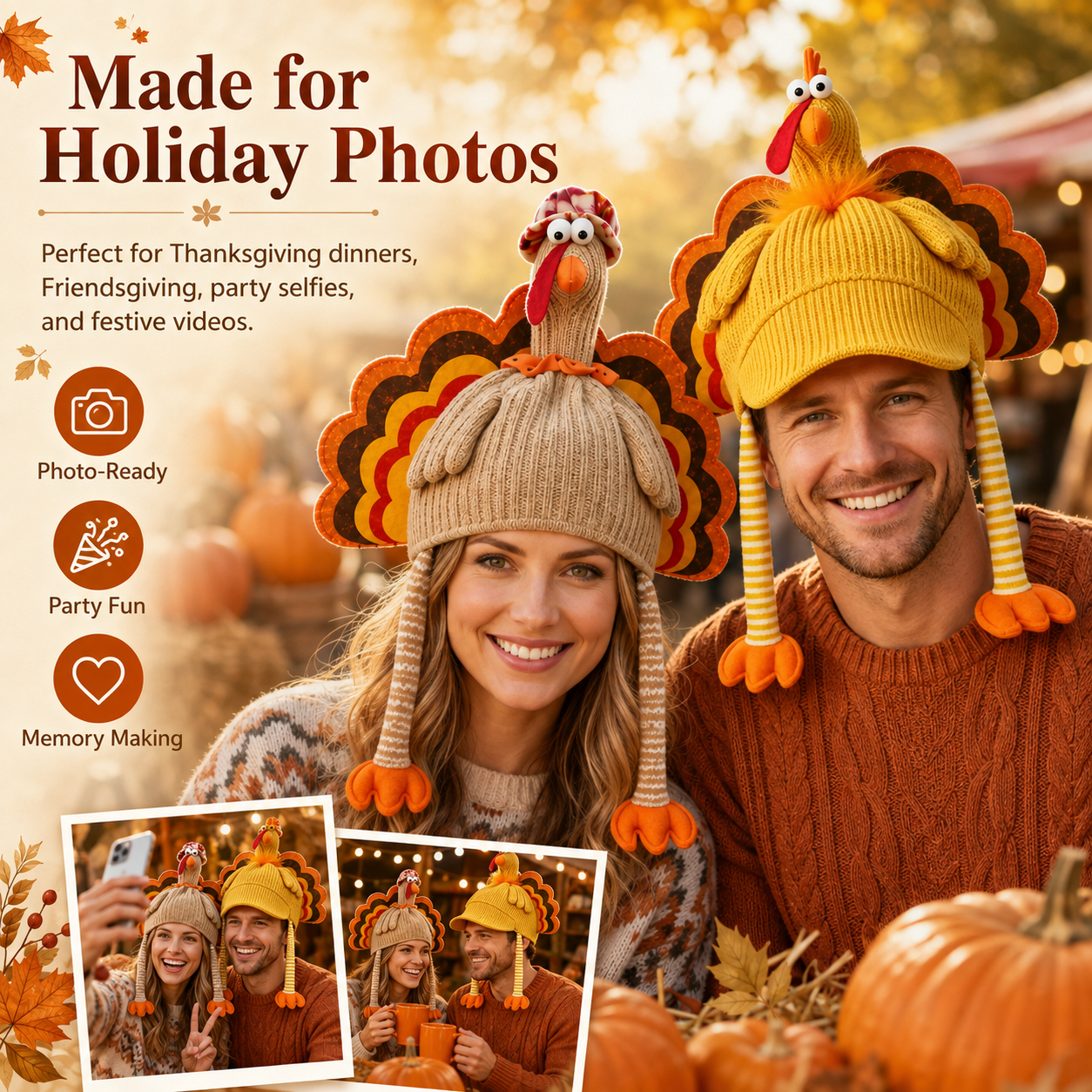 Fun Harvest Festival Knitted Hat