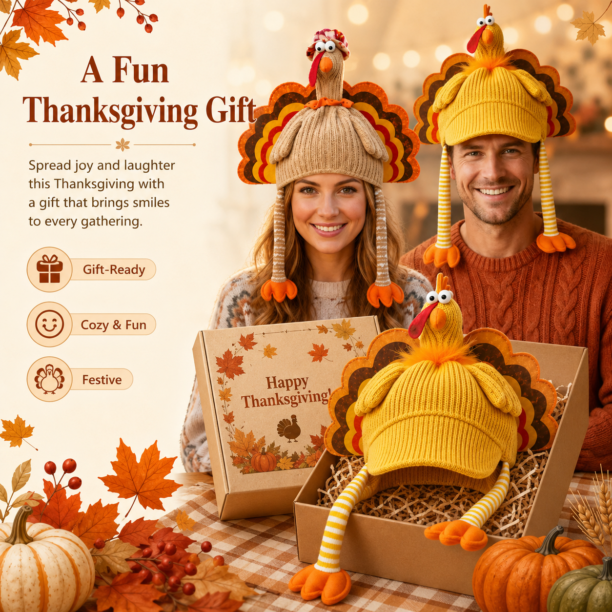 Fun Harvest Festival Knitted Hat