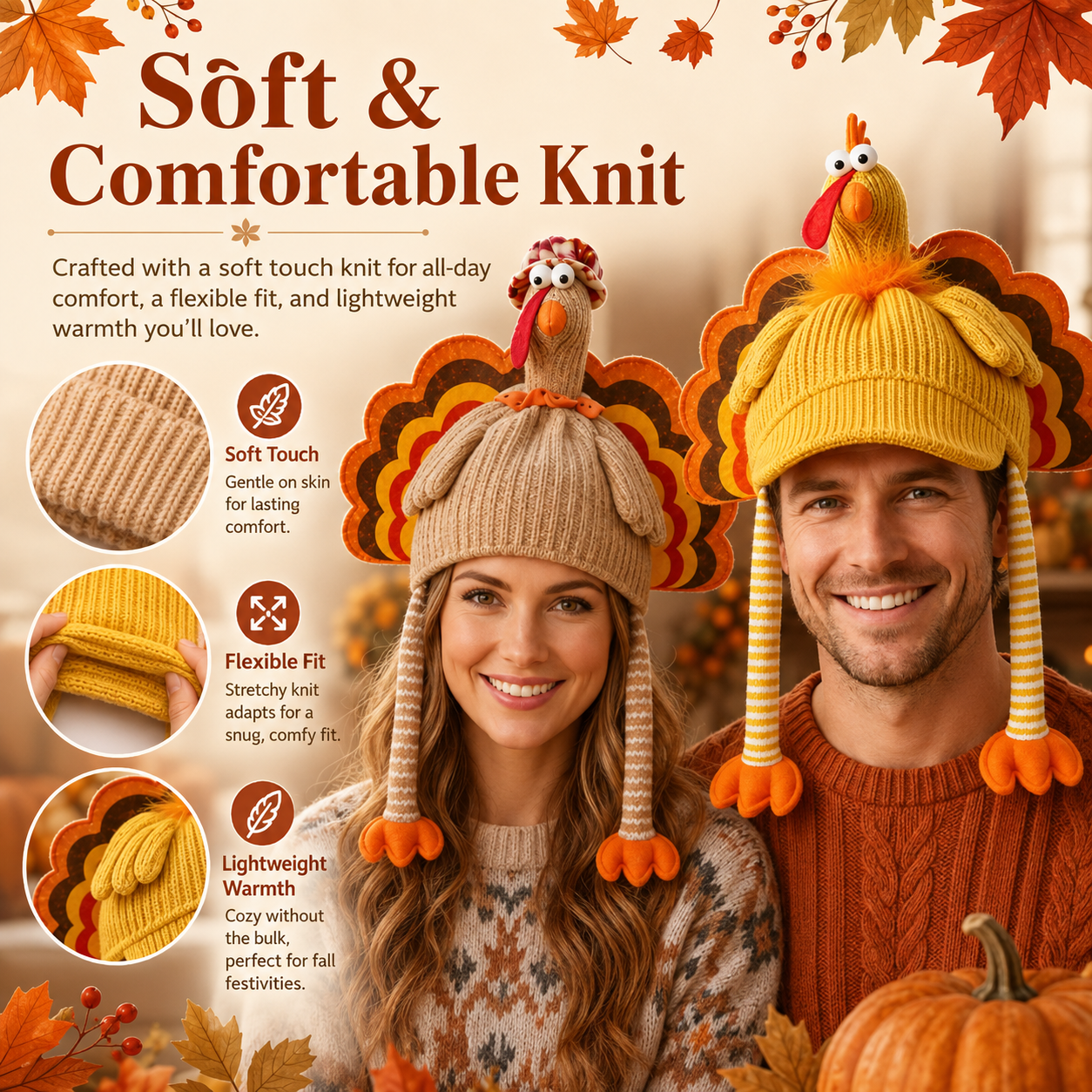 Fun Harvest Festival Knitted Hat