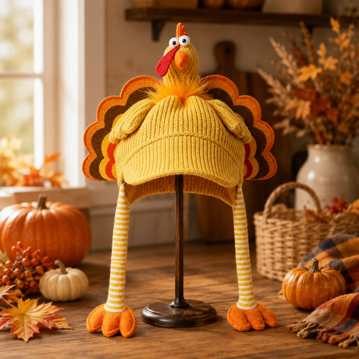 Fun Harvest Festival Knitted Hat