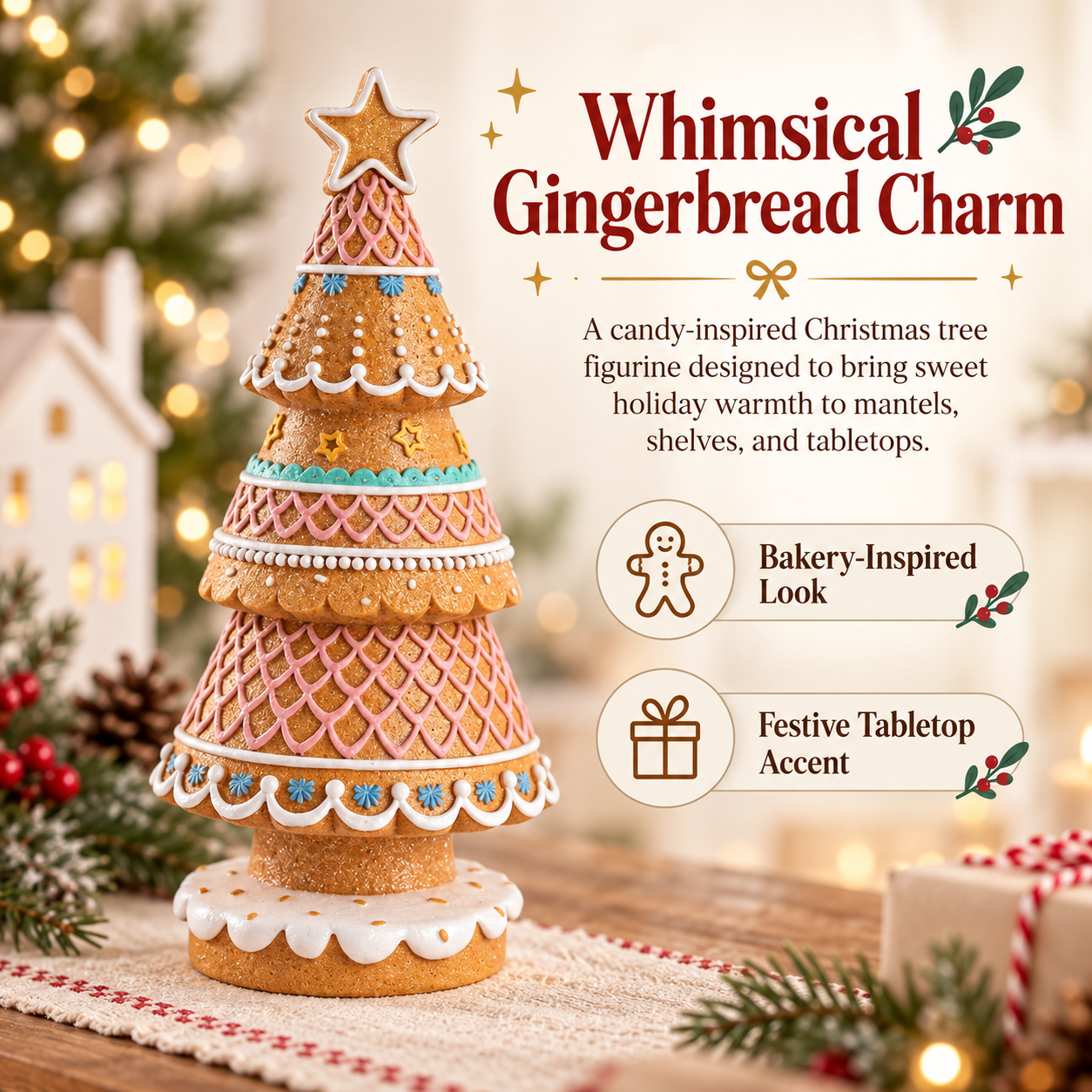 Gingerbread Christmas Tree Figurine