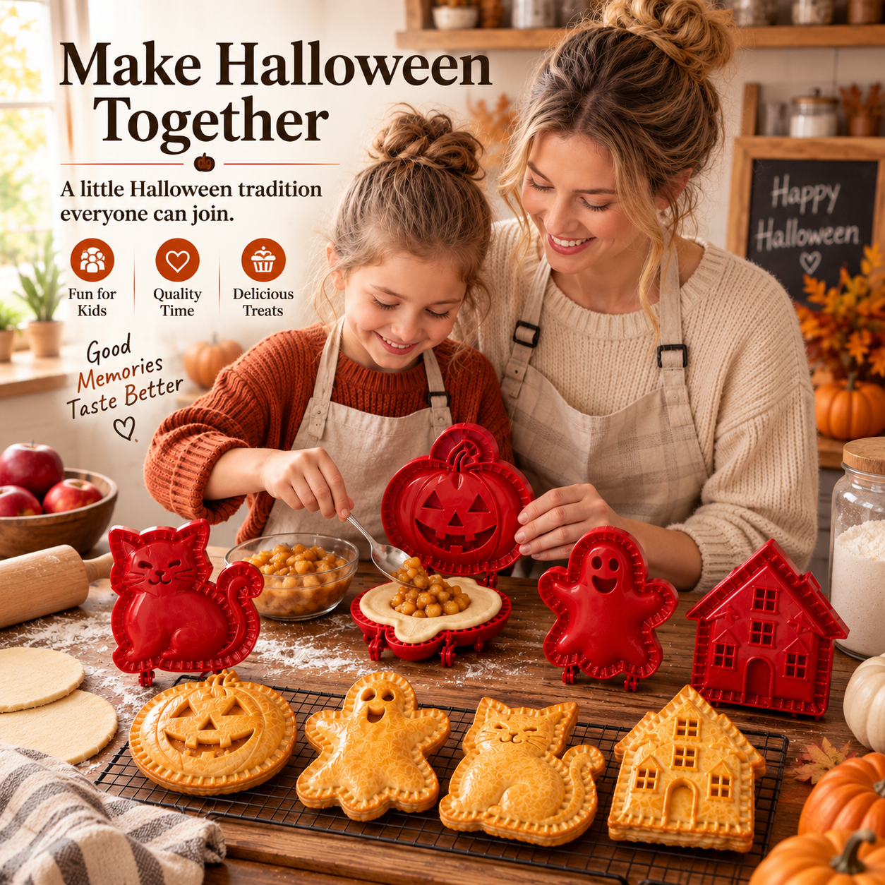 4-Piece Halloween Hand Pie Mold Set
