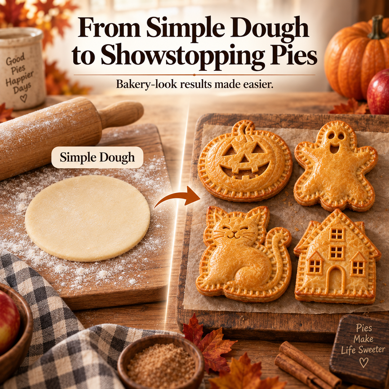 4-Piece Halloween Hand Pie Mold Set