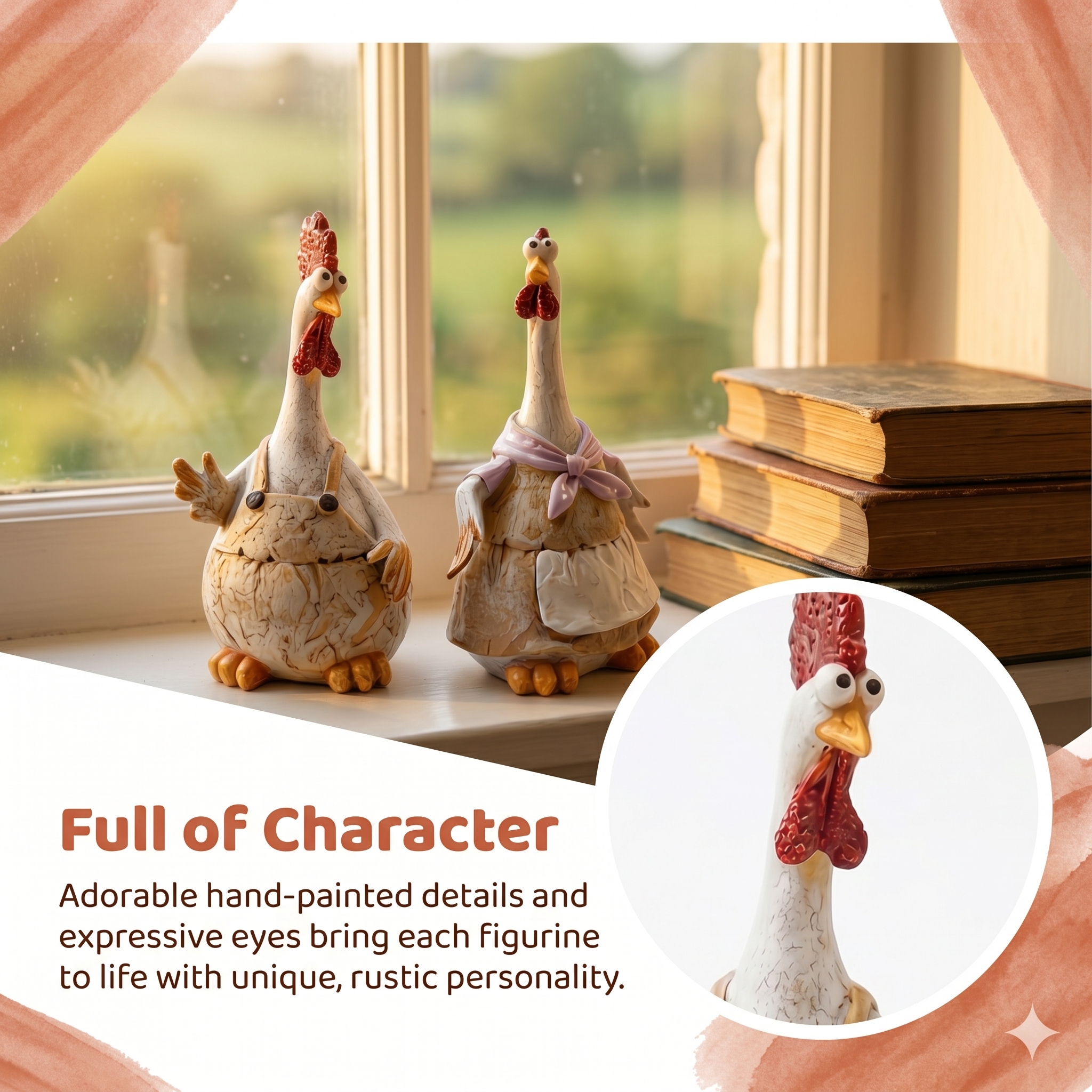 Charming Resin Chicken Figurines