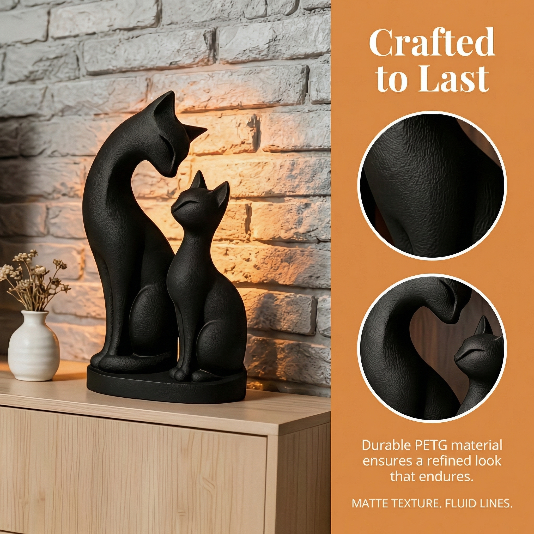 3D Printed Creative Cat Statue