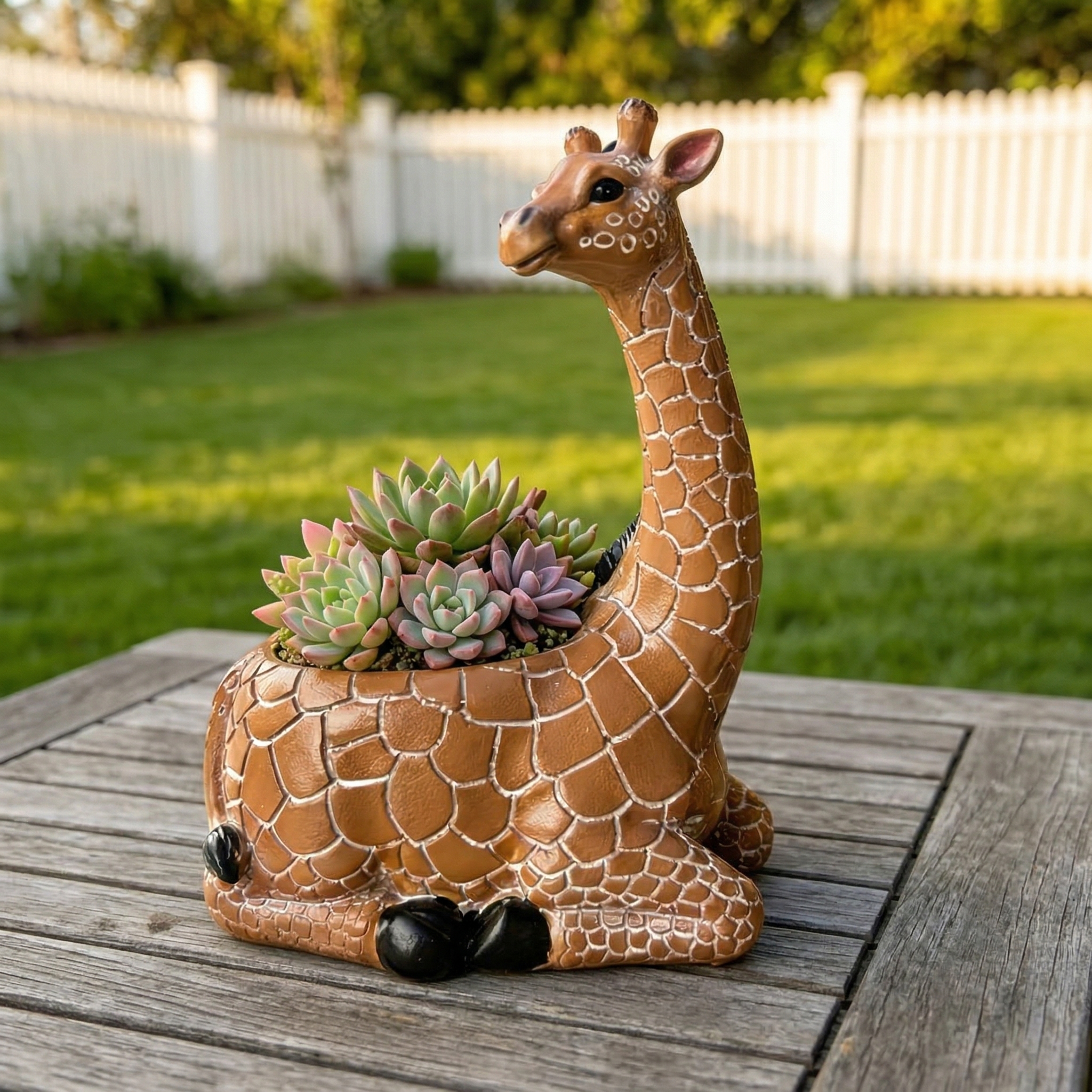 Cute Highland Cow Mother & Baby Resin Planter