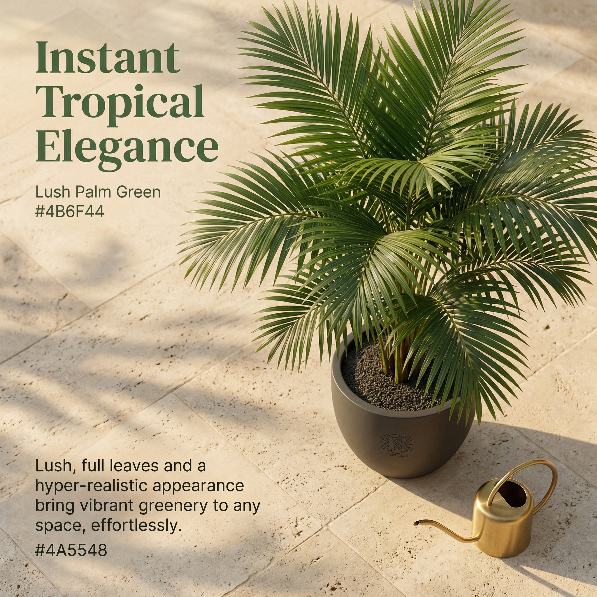 Faux Palm Tree with Lush Green Leaves