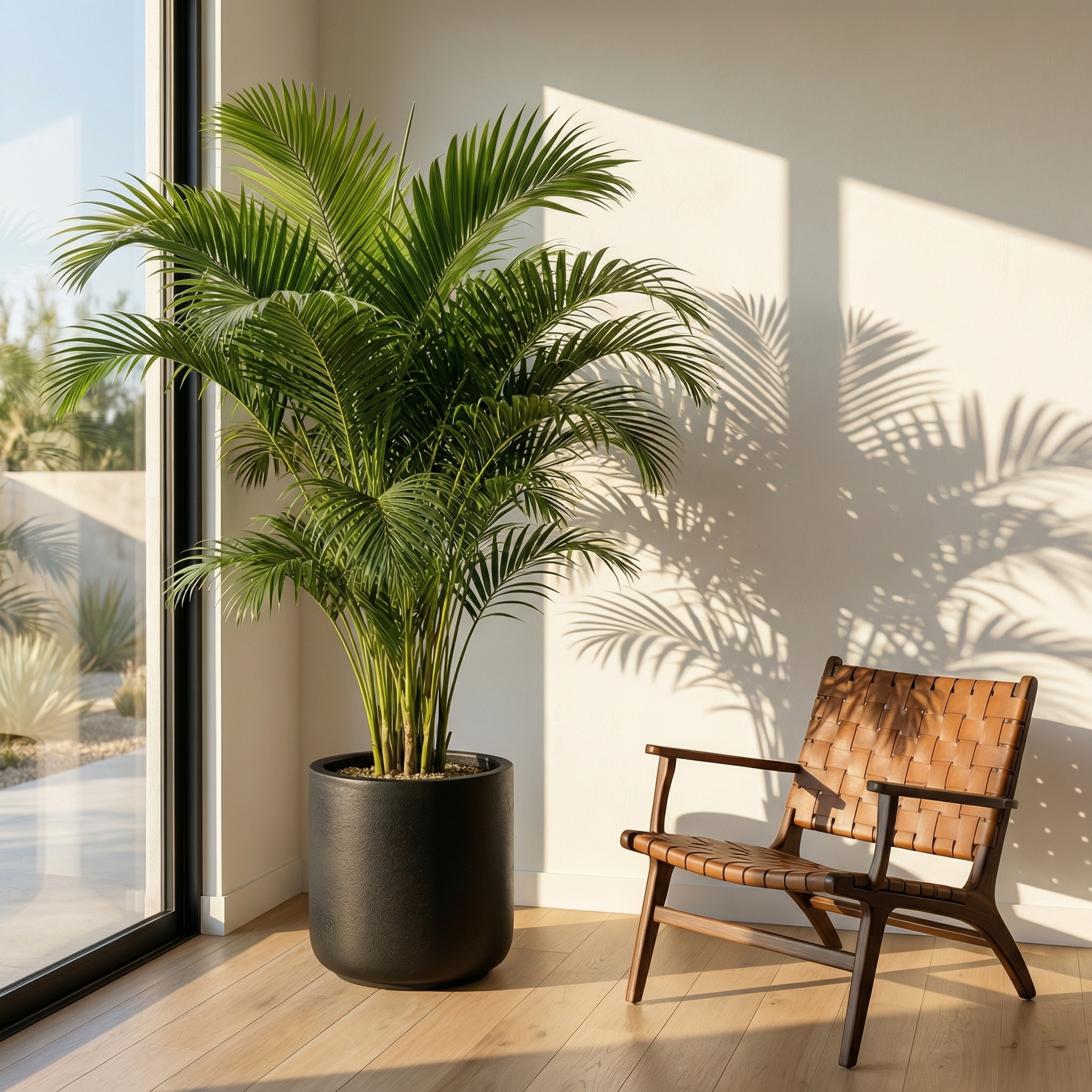 Faux Palm Tree with Lush Green Leaves