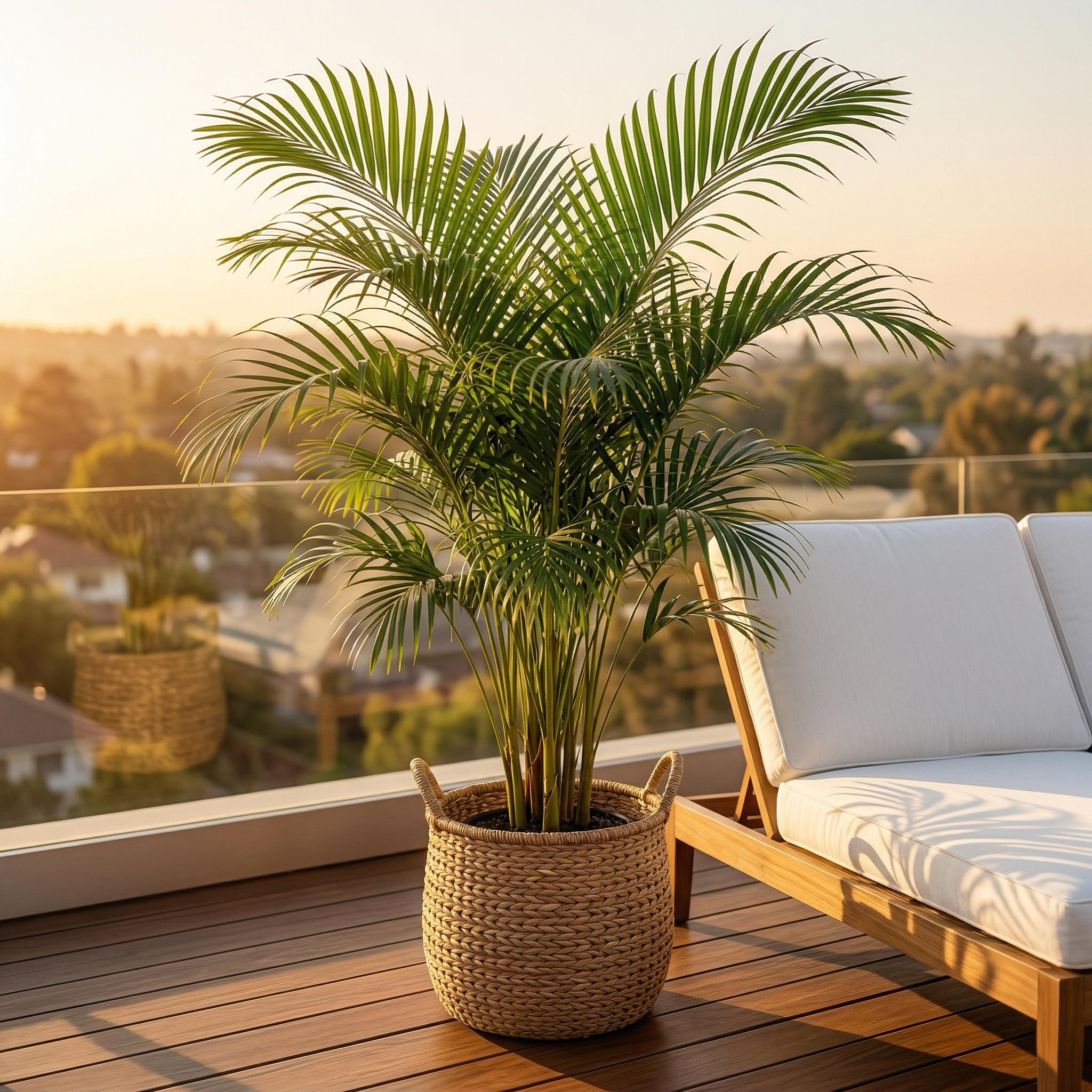Faux Palm Tree with Lush Green Leaves