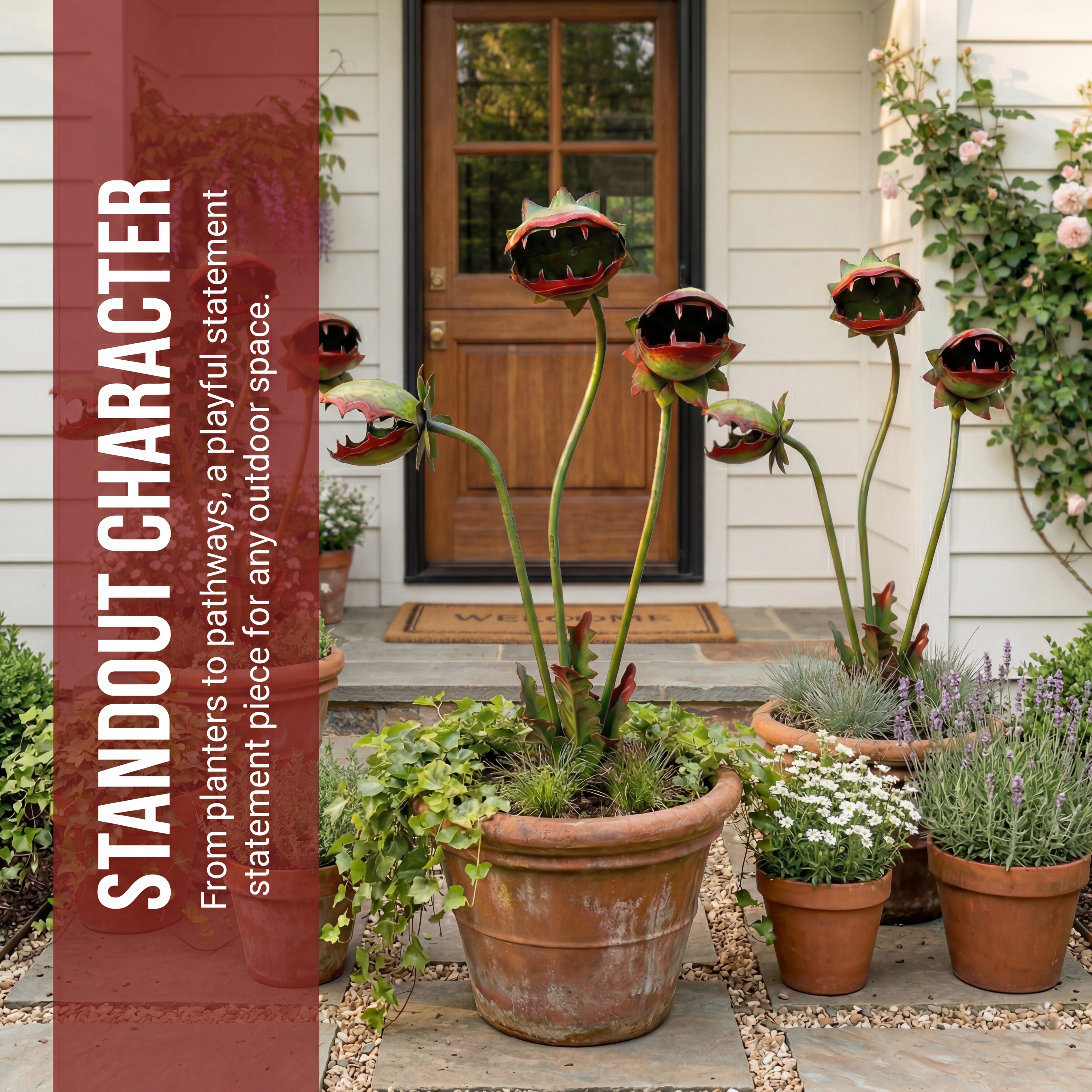 Whimsical Venus Flytrap Garden Stake