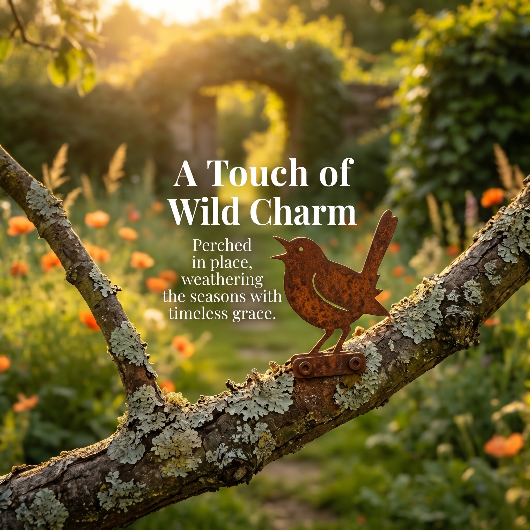 5-Piece Lifelike Rusty Metal Bird Silhouettes Garden Art