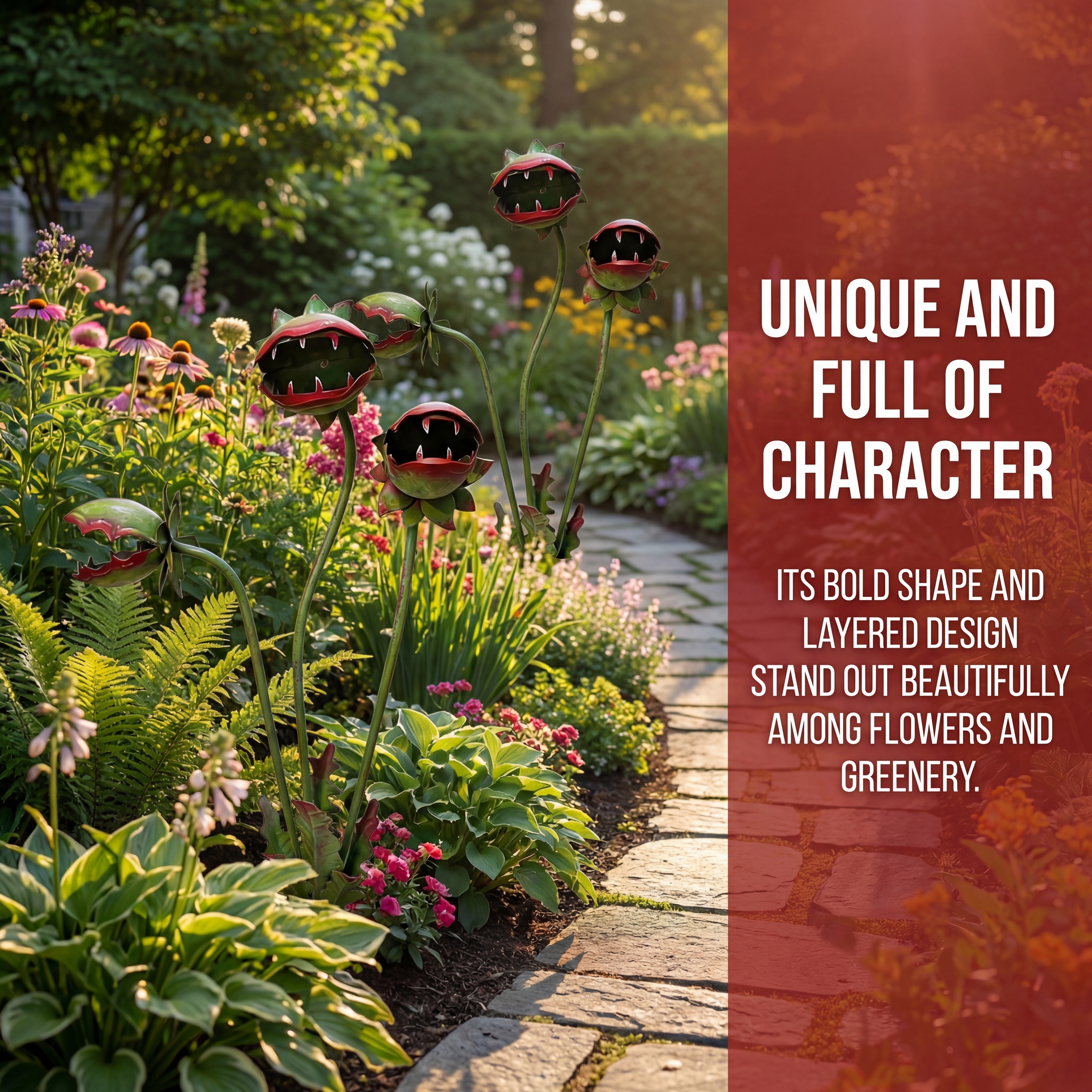 Whimsical Venus Flytrap Garden Stake