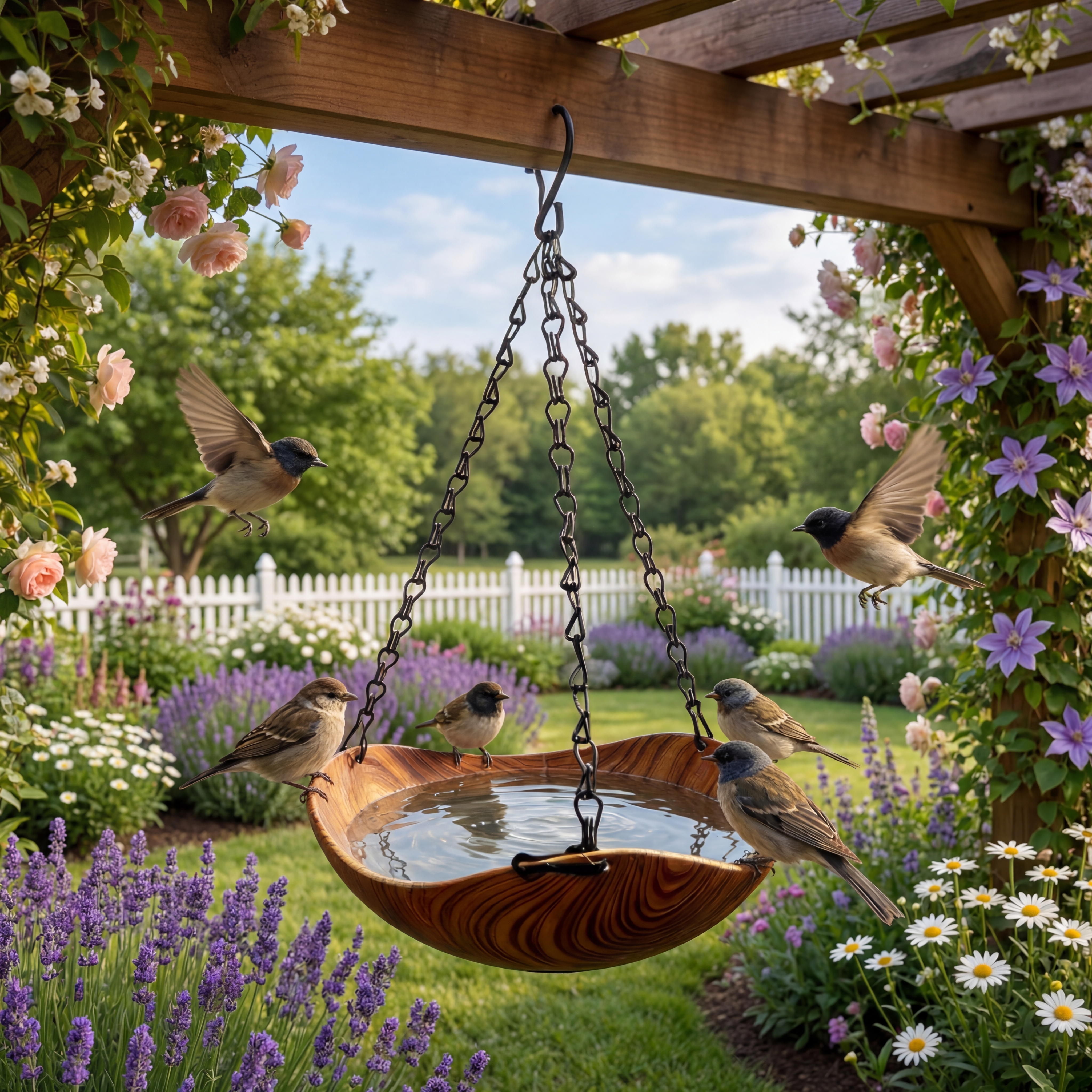 Hanging Bird Bath for a Peaceful Garden