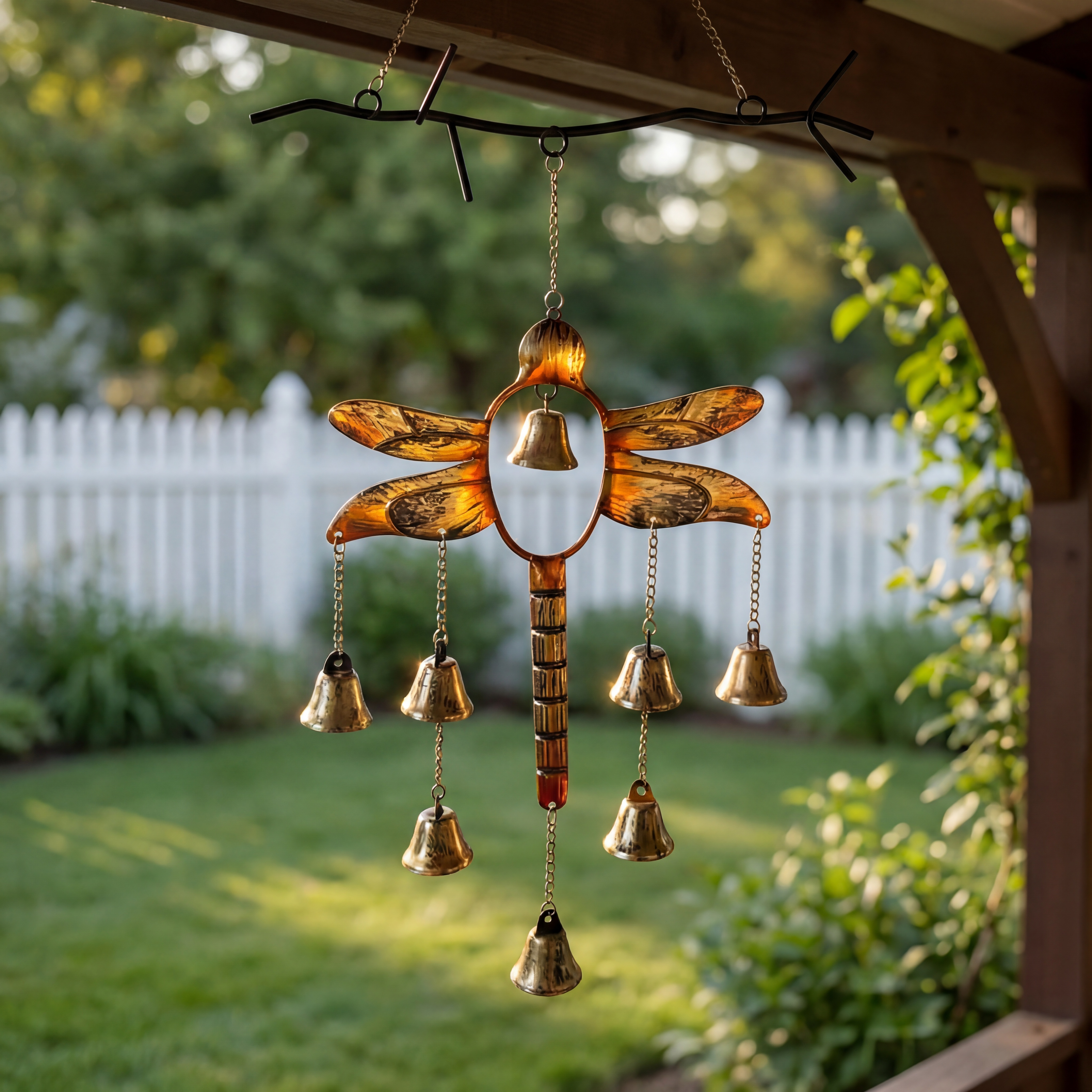 Rustic Dragonfly Bell Wind Chime