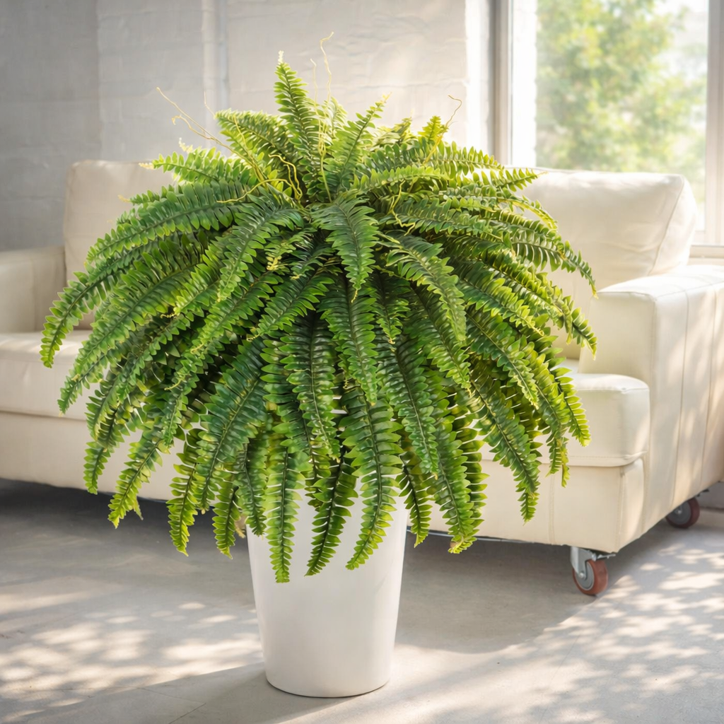 Classic Boston Fern Porch Planter – Lush Green Entryway Decor