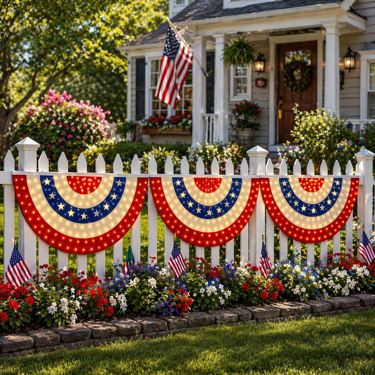 3 x 6 Ft LED Patriotic Bunting Banner for America’s 250th