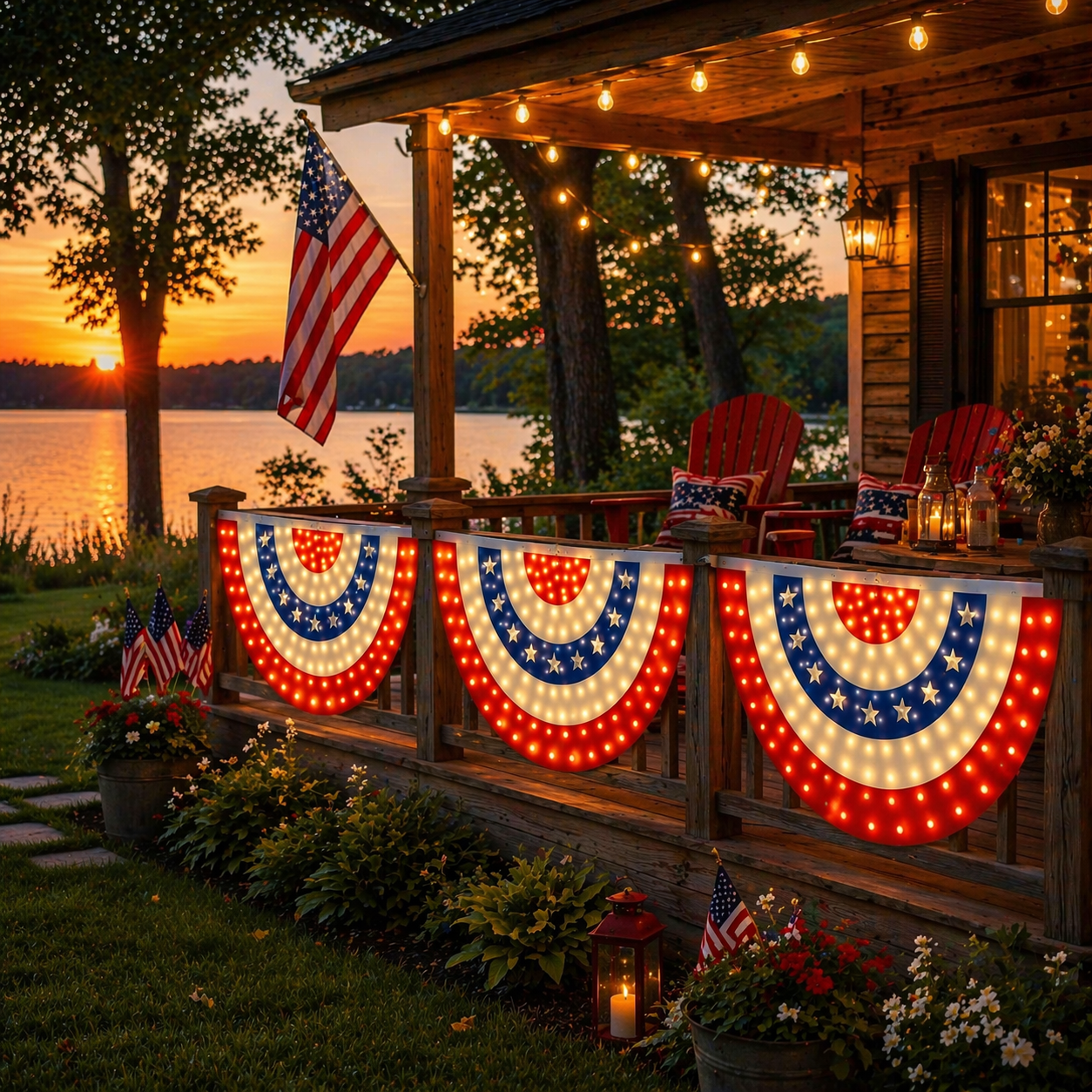 3 x 6 Ft LED Patriotic Bunting Banner for America’s 250th