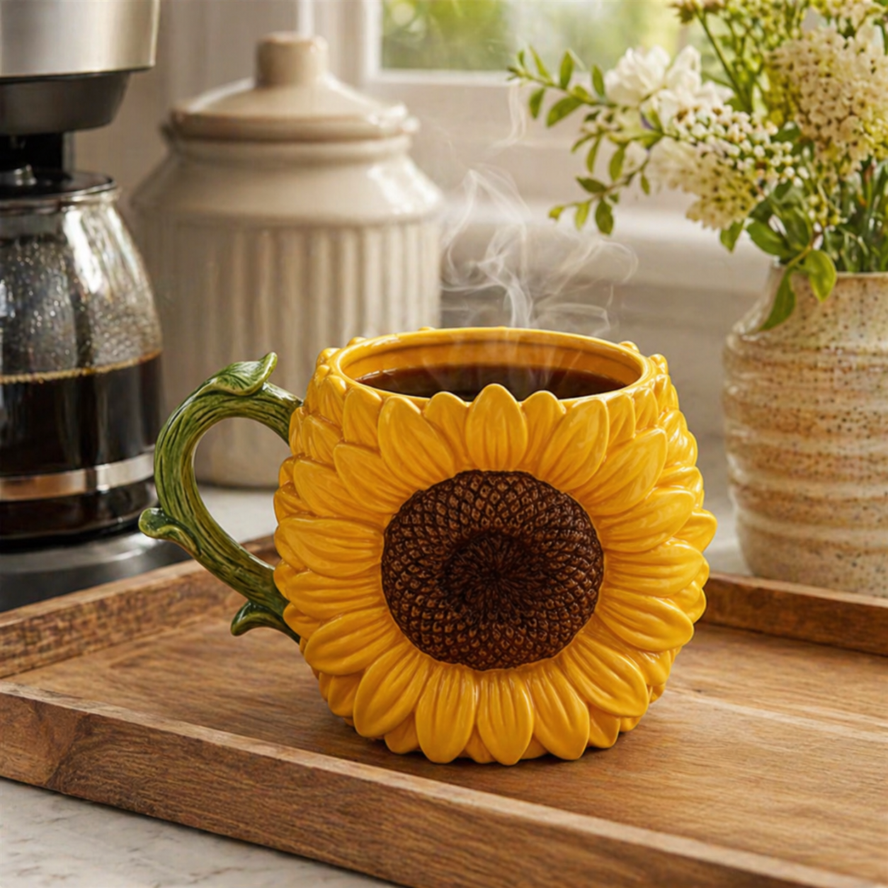 3D Sunflower Coffee Mug