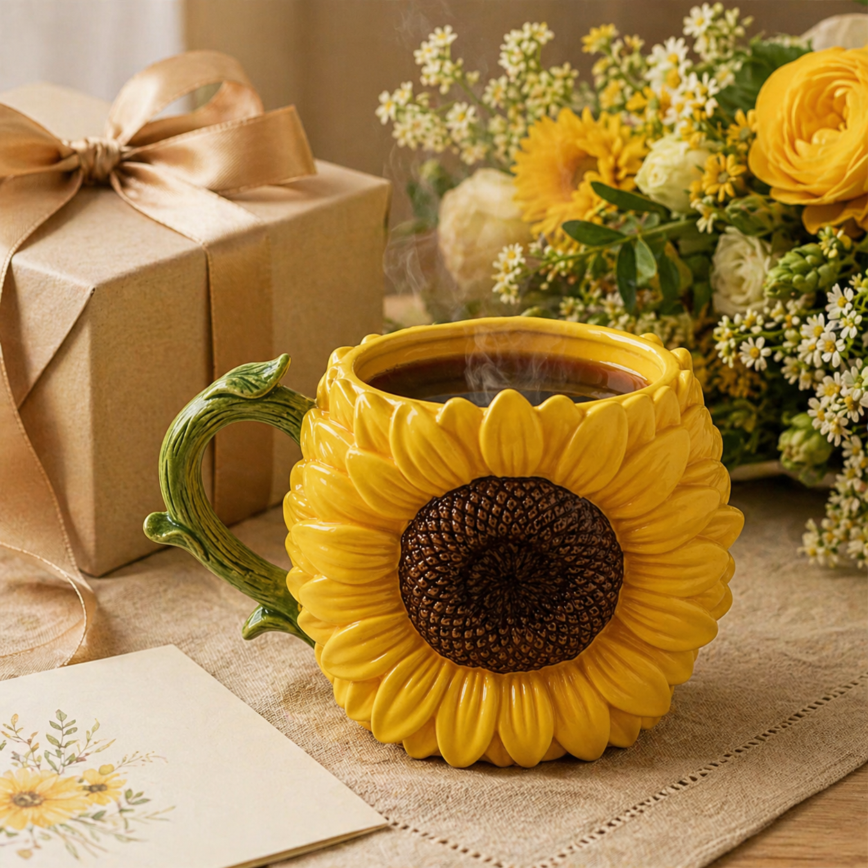 3D Sunflower Coffee Mug