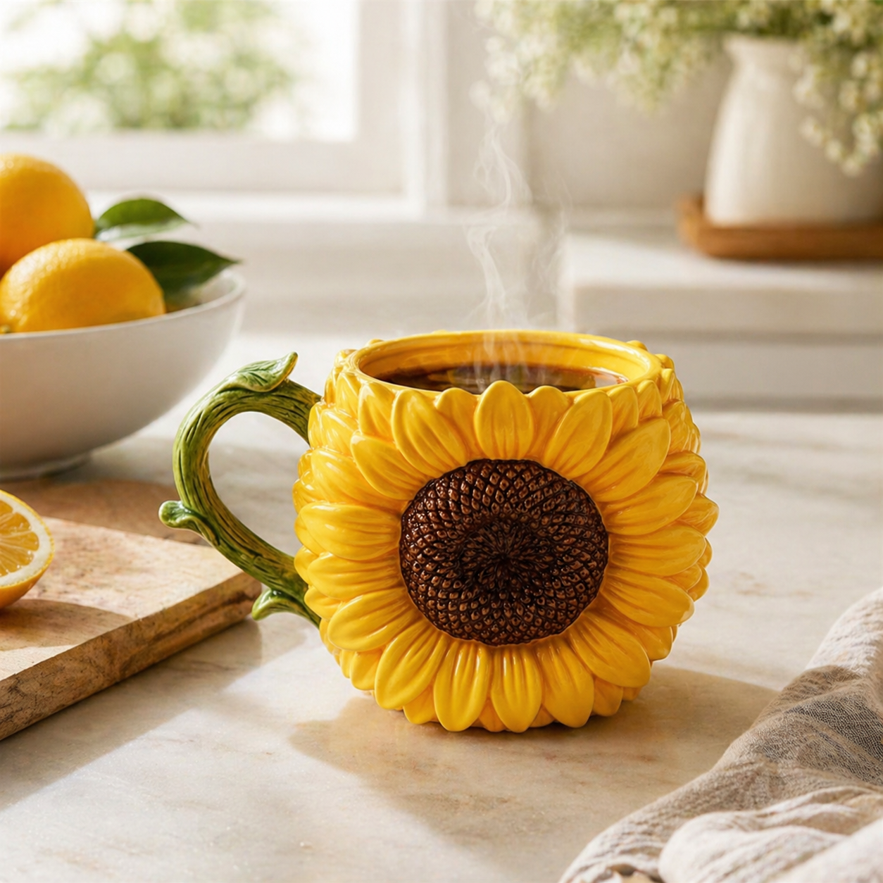 3D Sunflower Coffee Mug
