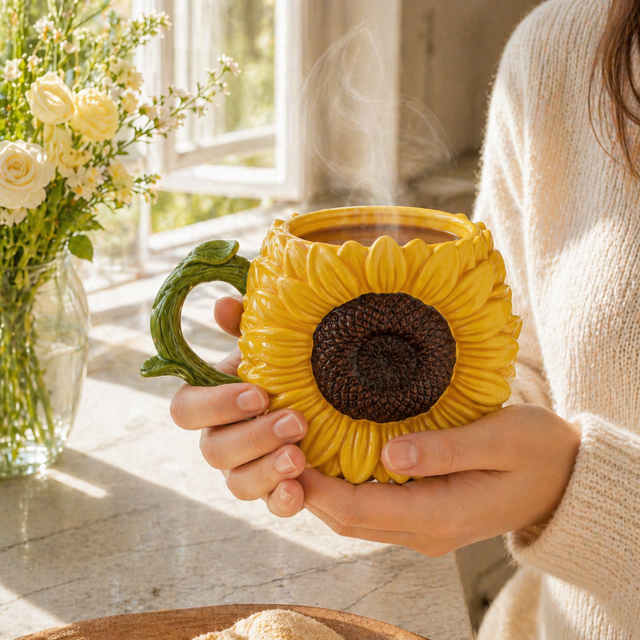 3D Sunflower Coffee Mug