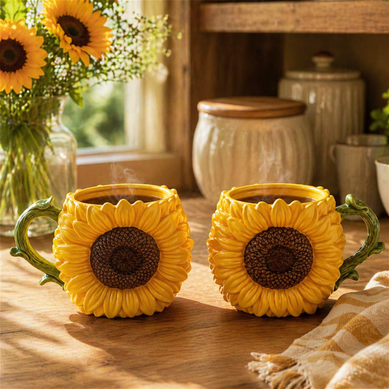 3D Sunflower Coffee Mug