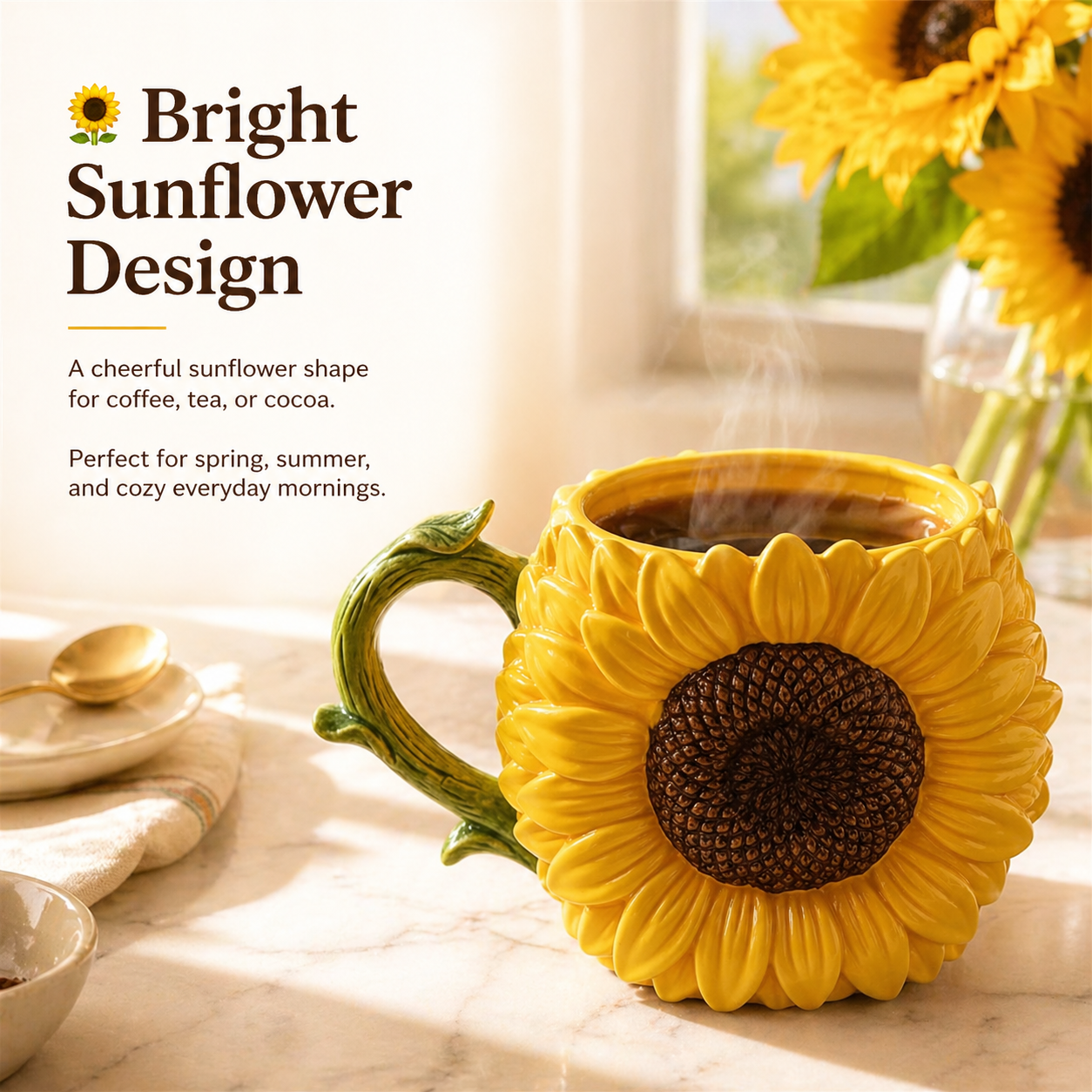 3D Sunflower Coffee Mug