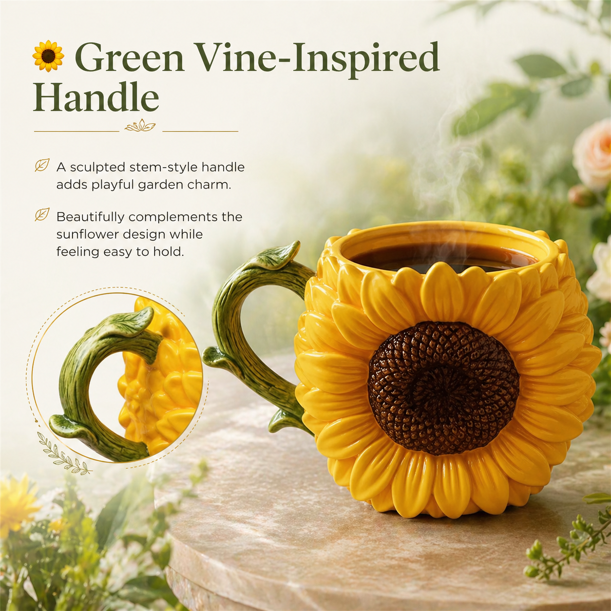 3D Sunflower Coffee Mug
