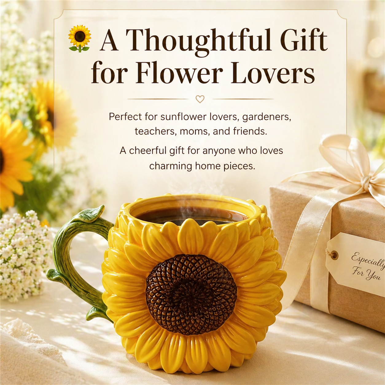 3D Sunflower Coffee Mug