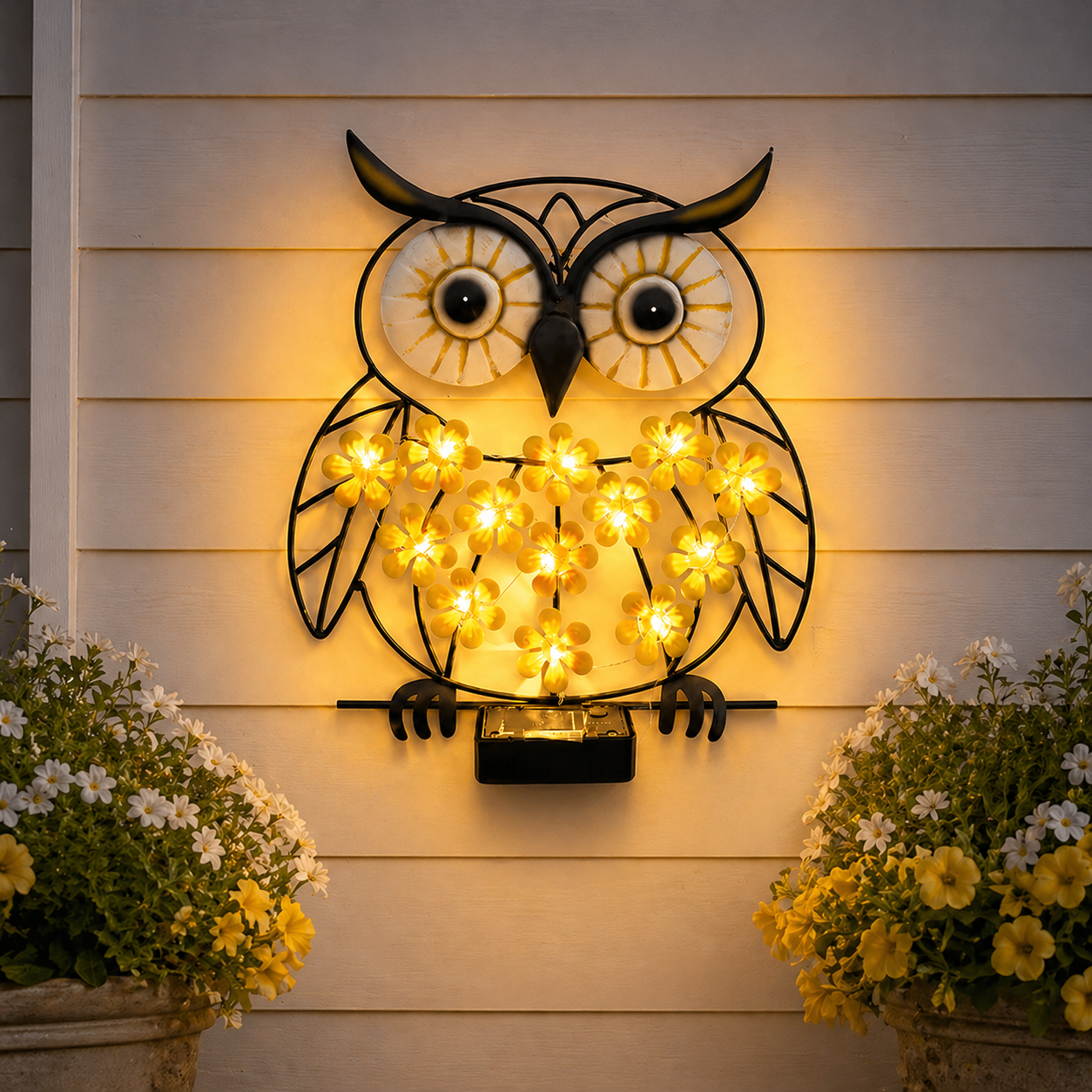 Solar Metal Black Butterfly LED Garden Wall Light
