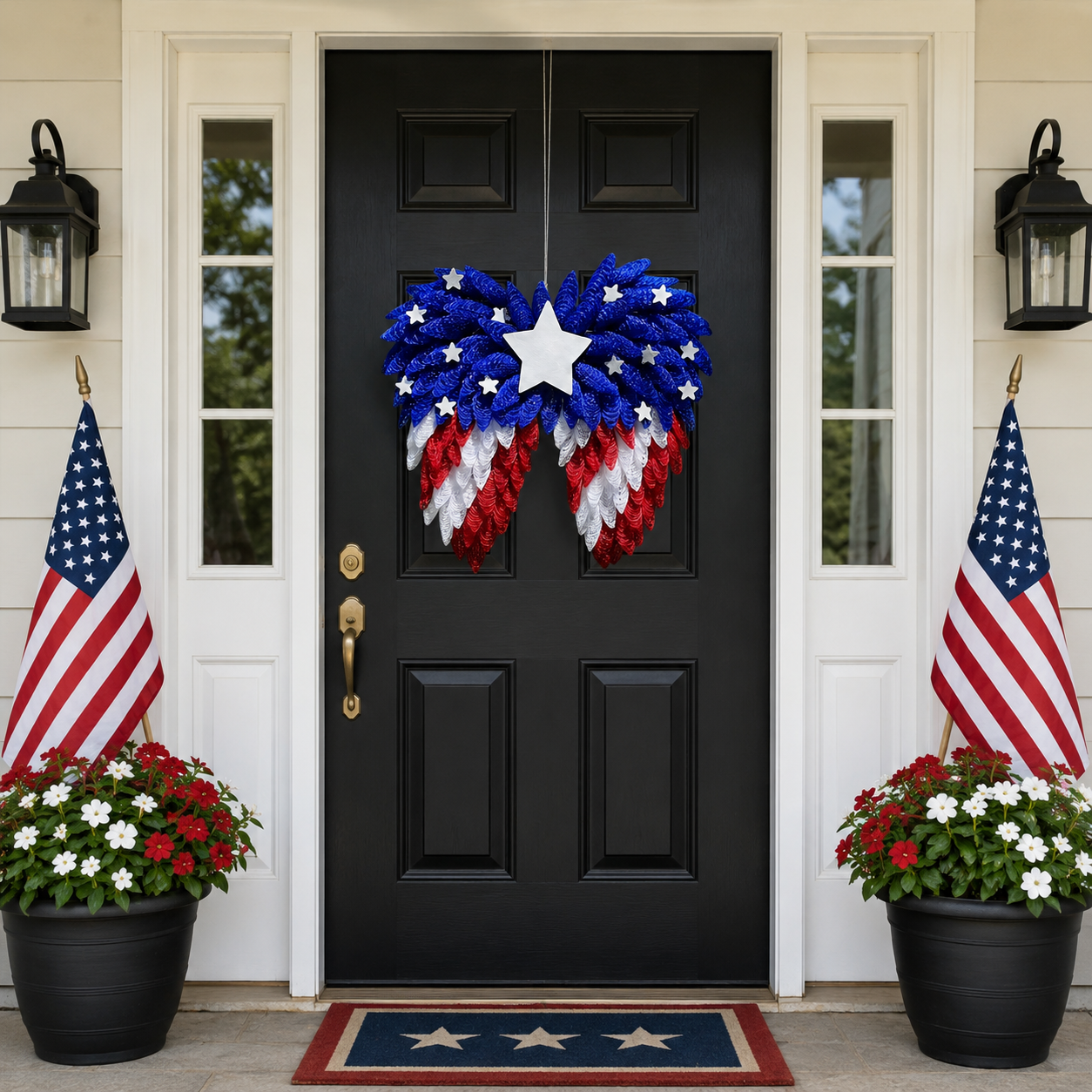 4th of July Patriotic Eagle Wing Door Wreath