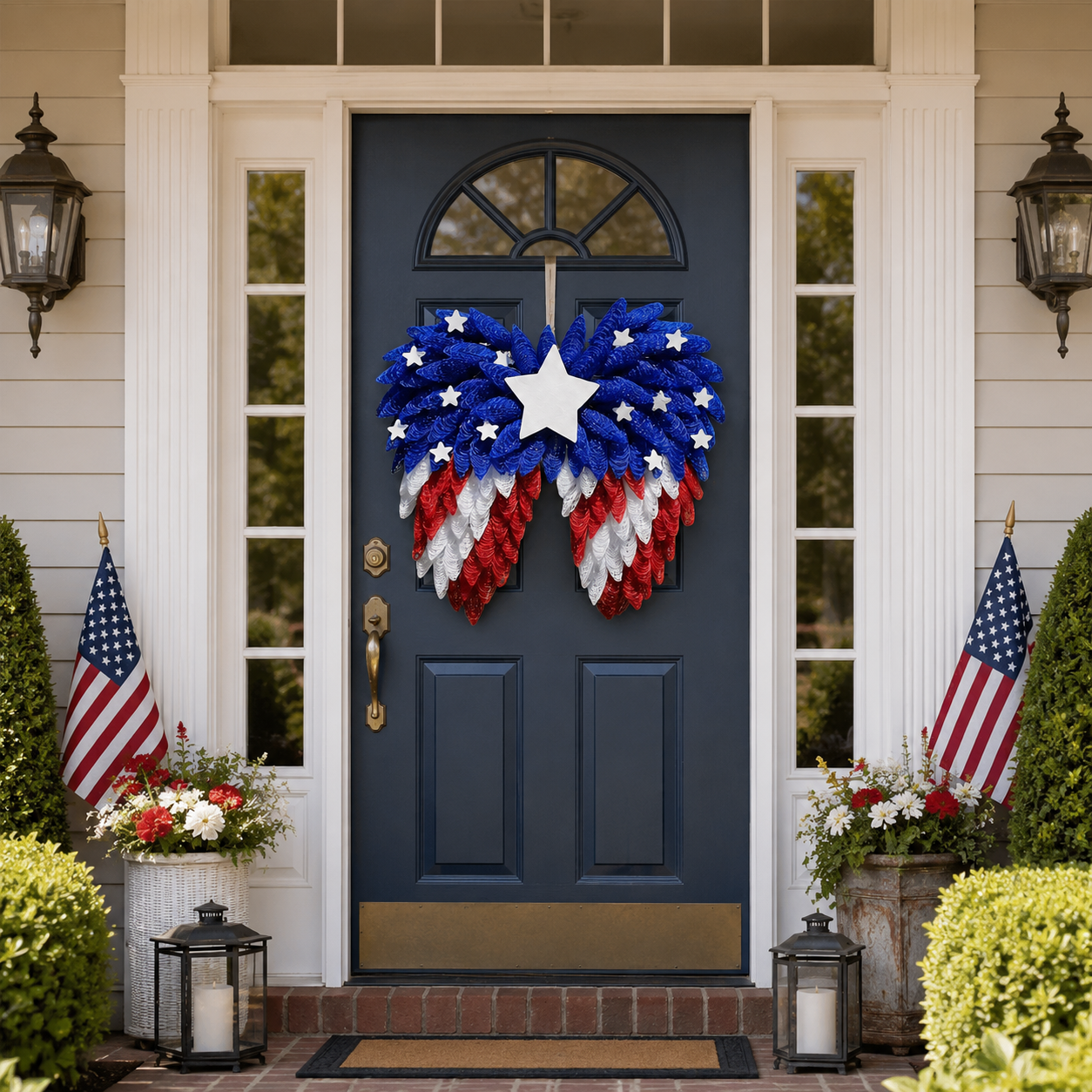 4th of July Patriotic Eagle Wing Door Wreath