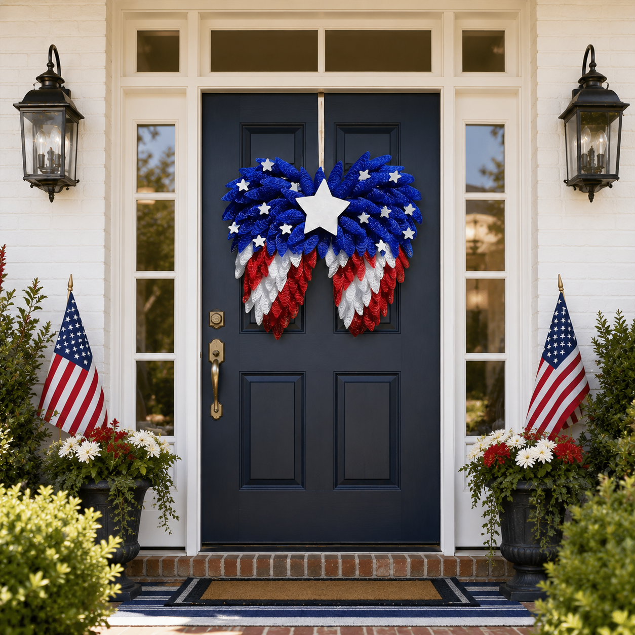 4th of July Patriotic Eagle Wing Door Wreath