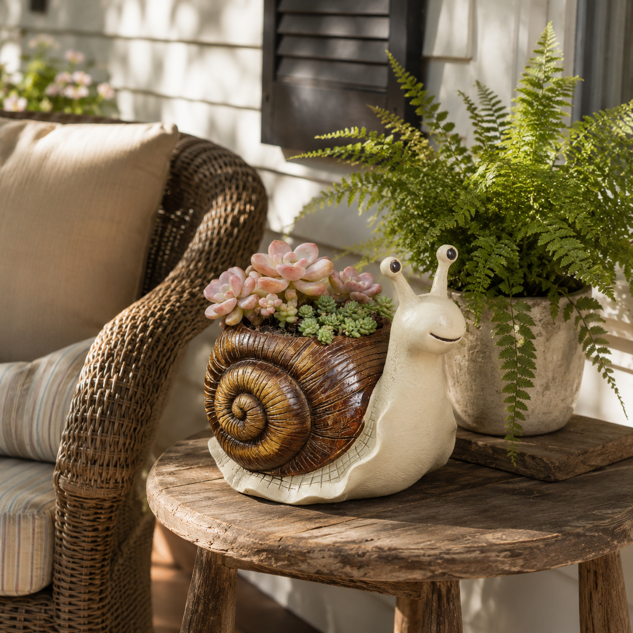 Snail Succulent Planter Whimsical Garden Decor Pot