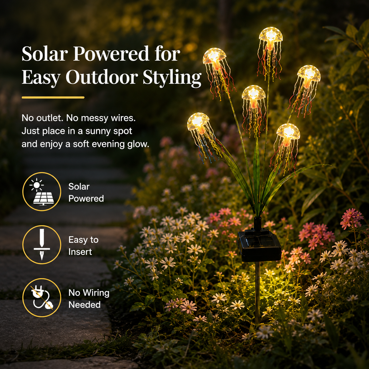 Solar Jellyfish Garden Stake Lights