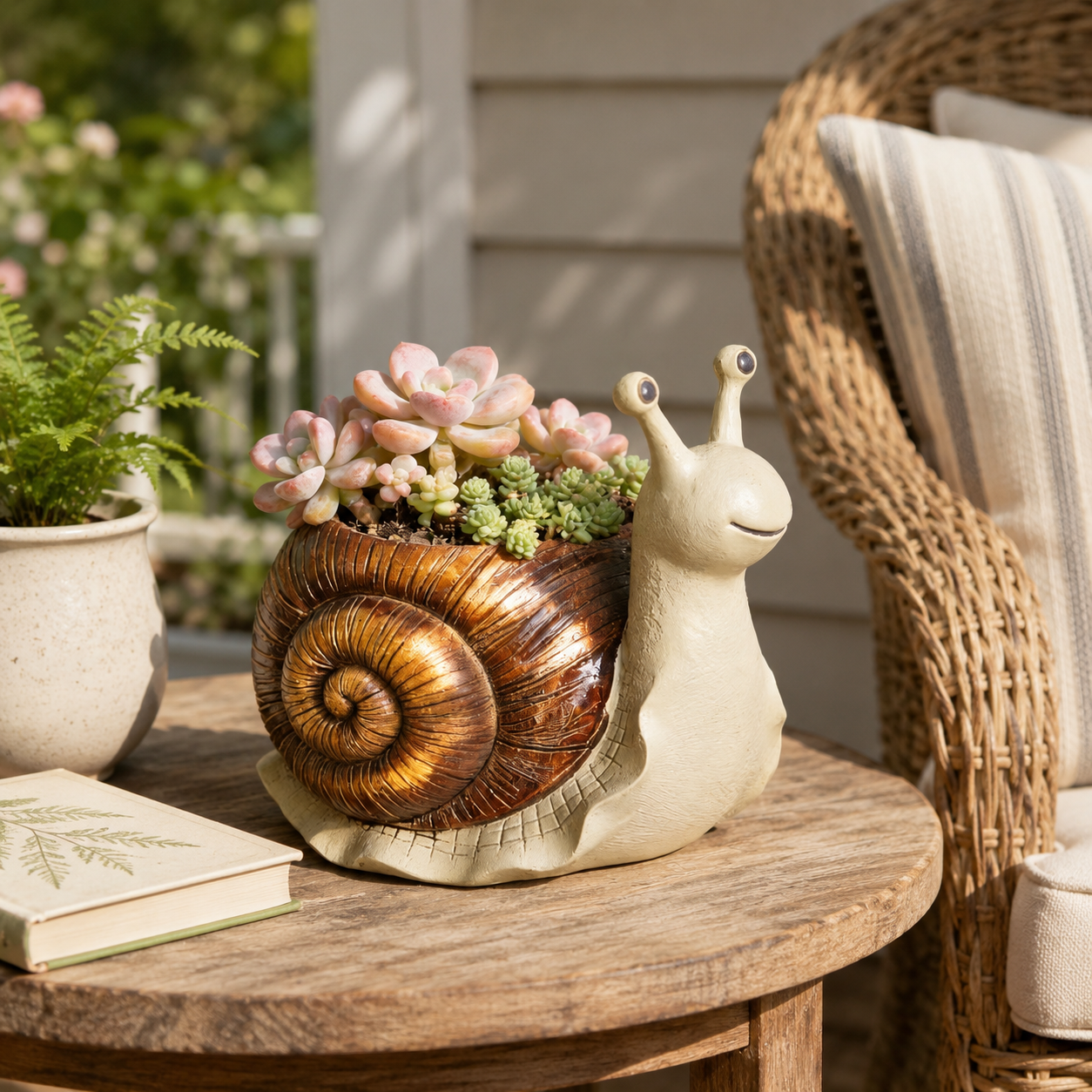 Snail Succulent Planter Whimsical Garden Decor Pot