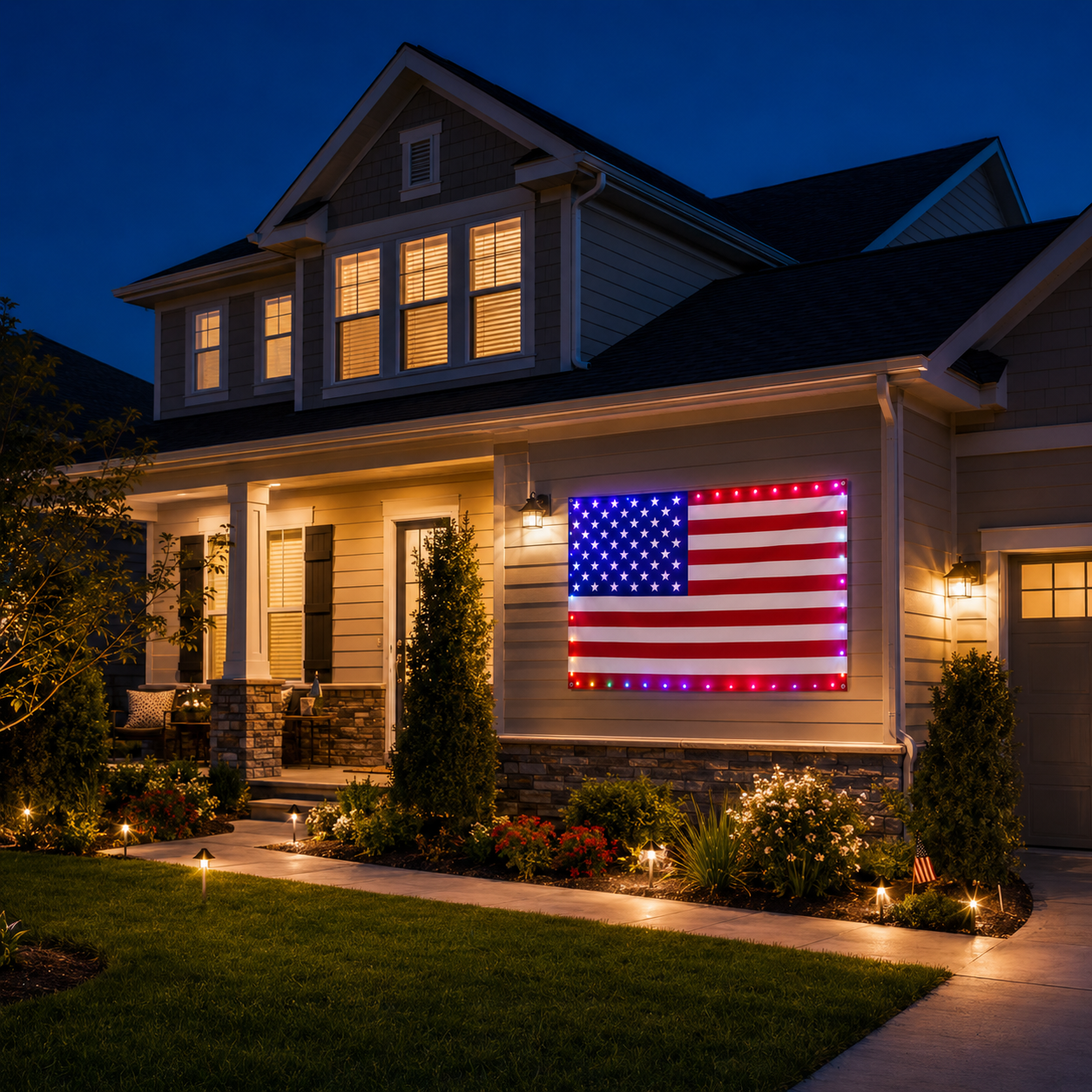 3x5 FT Lighted American Flag with Custom LED Modes